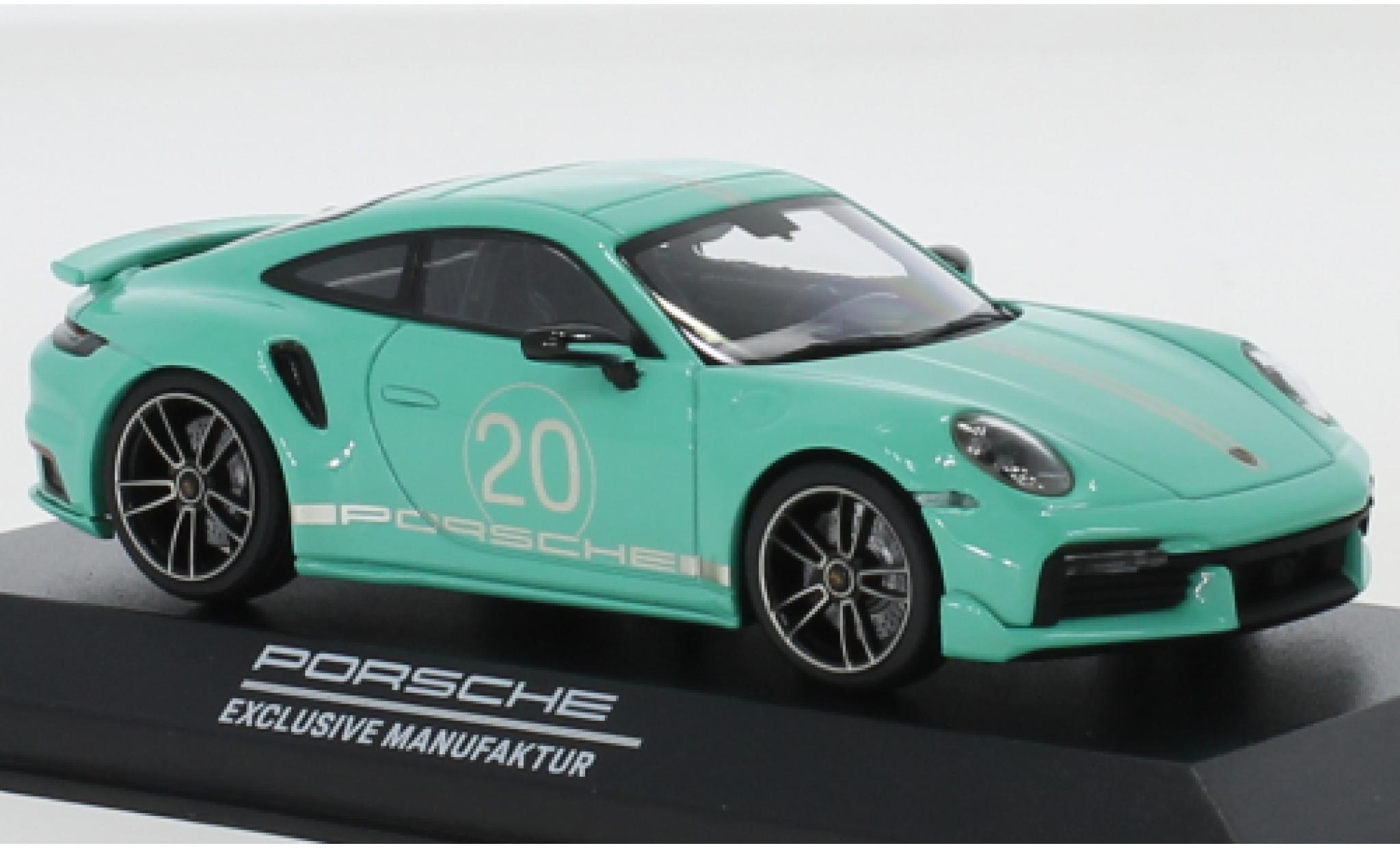 Porsche 992 Turbo s 1/43 Minichamps 911 () Turbo S groen China 20th Anniversary modelauto