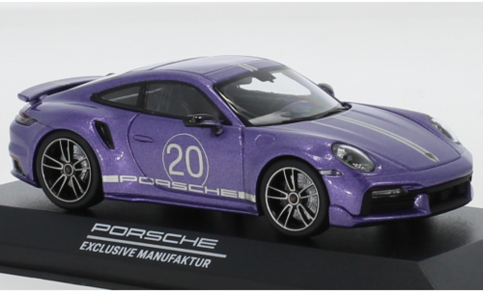 Porsche 992 Turbo s 1/43 Minichamps 911 () Turbo S metallic paarsee China 20th Anniversary modelauto