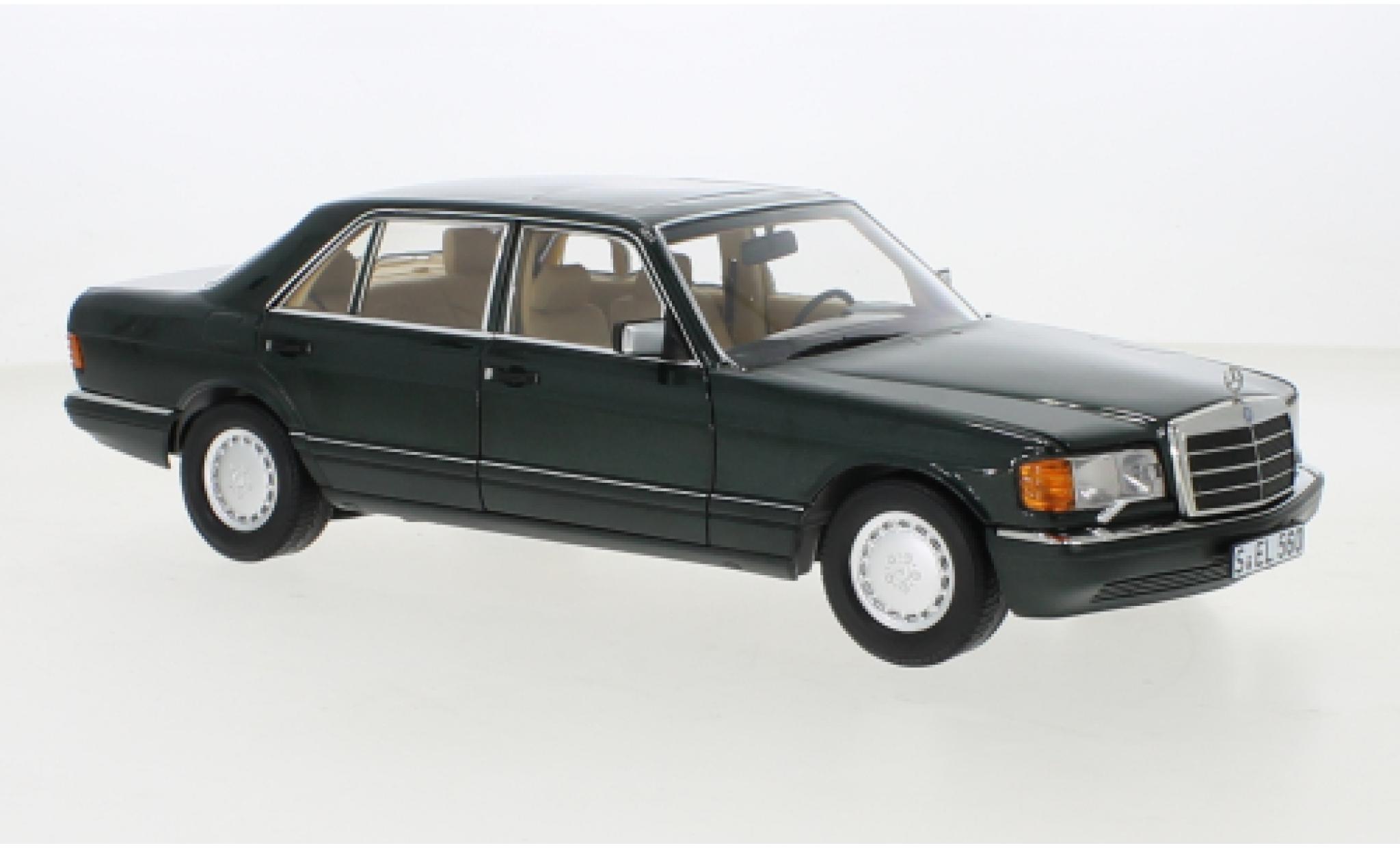 Mercedes 560 1/18 Norev SEL (V126) metallic groen 1985 modelauto