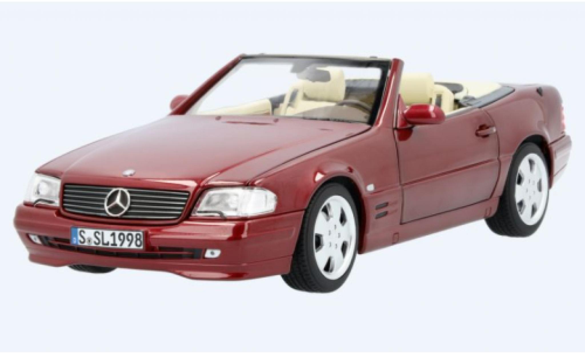 Mercedes 500 1/18 Norev SL (R129) metallic rood 1998 modelauto