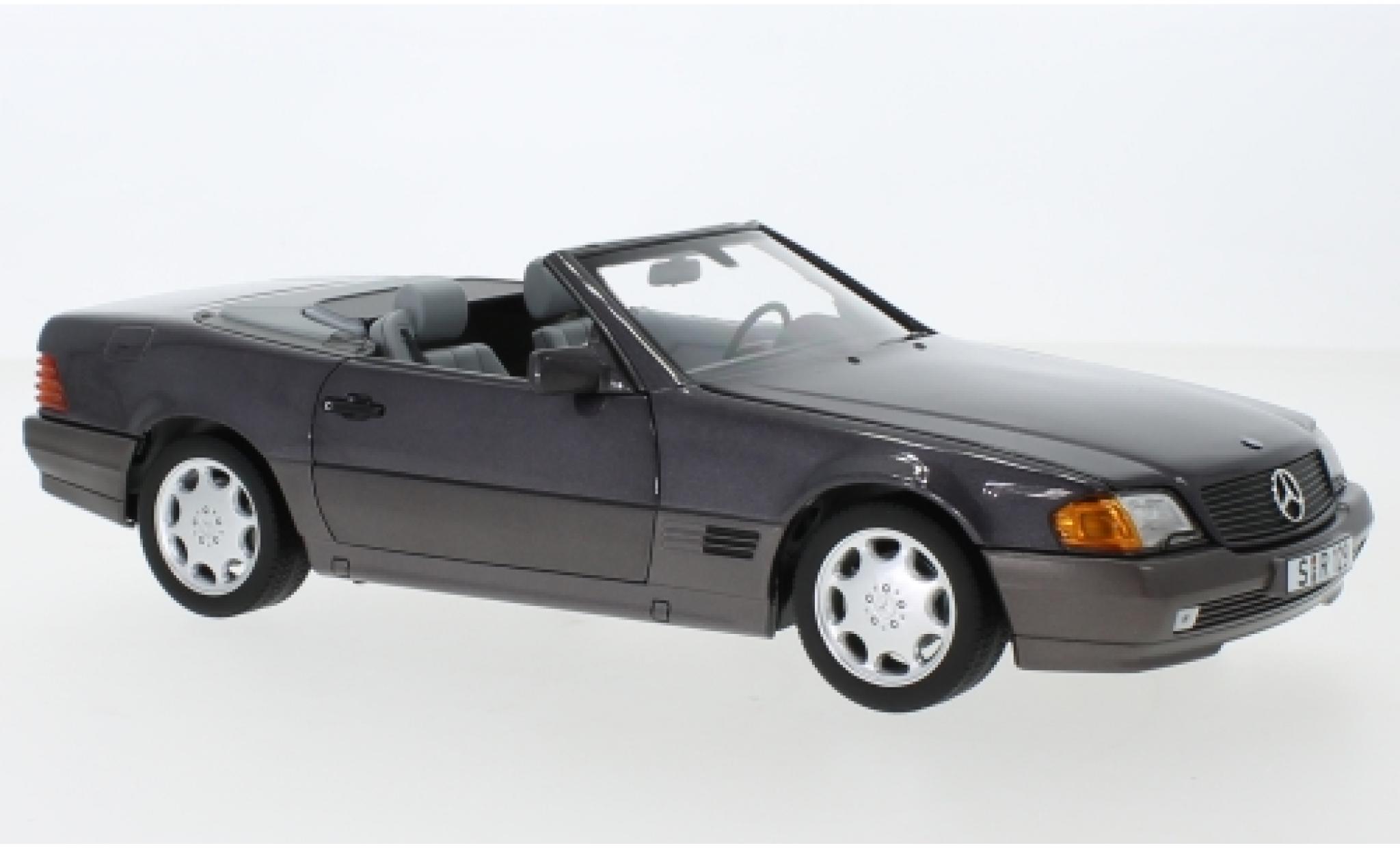 Mercedes 500 1/18 Norev SL (R129) metallic lila 1988 avec Softtop et Hardtop modelauto