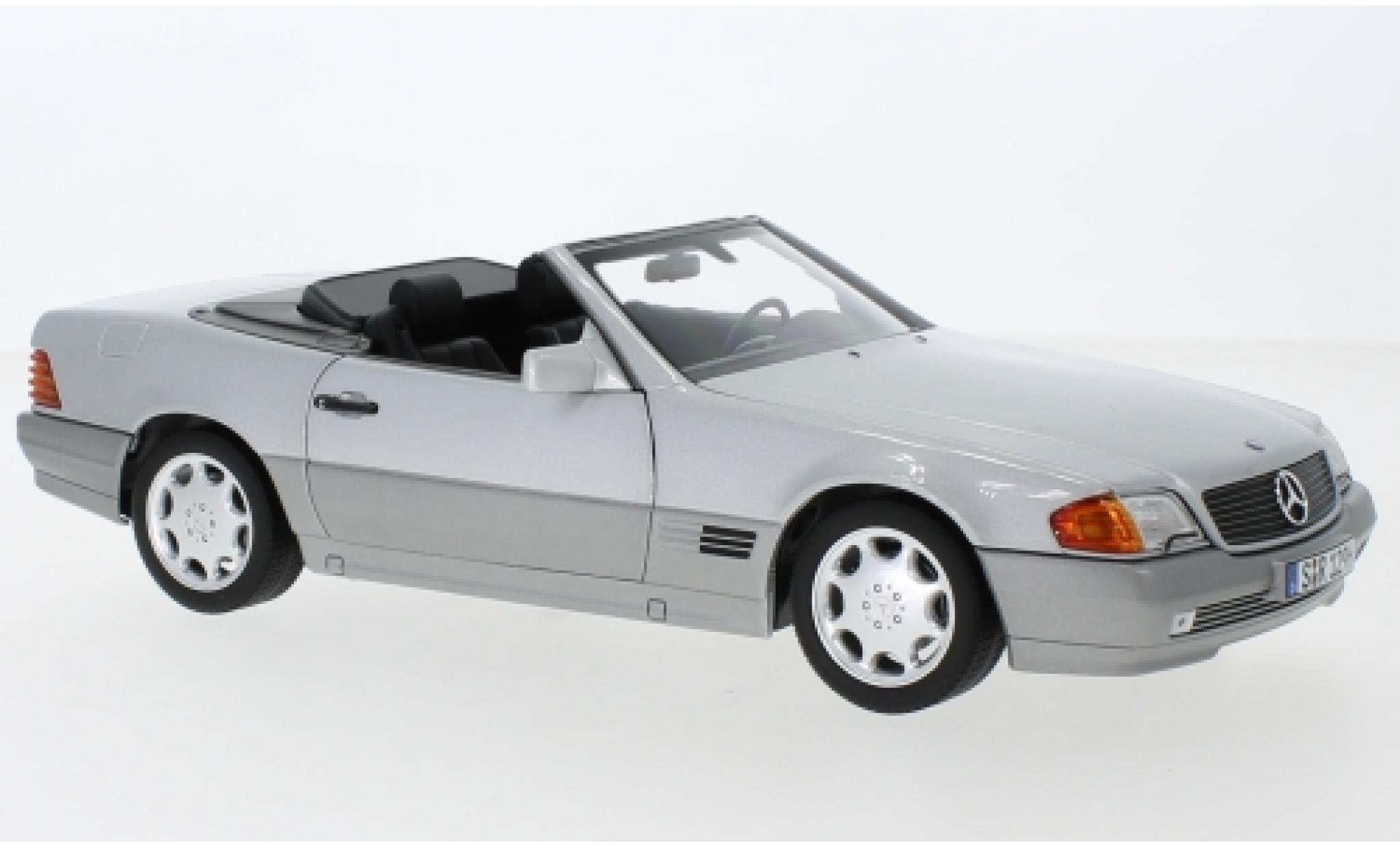 Mercedes 500 1/18 Norev SL (R129) grijs 1988 avec Softtop et Hardtop modelauto