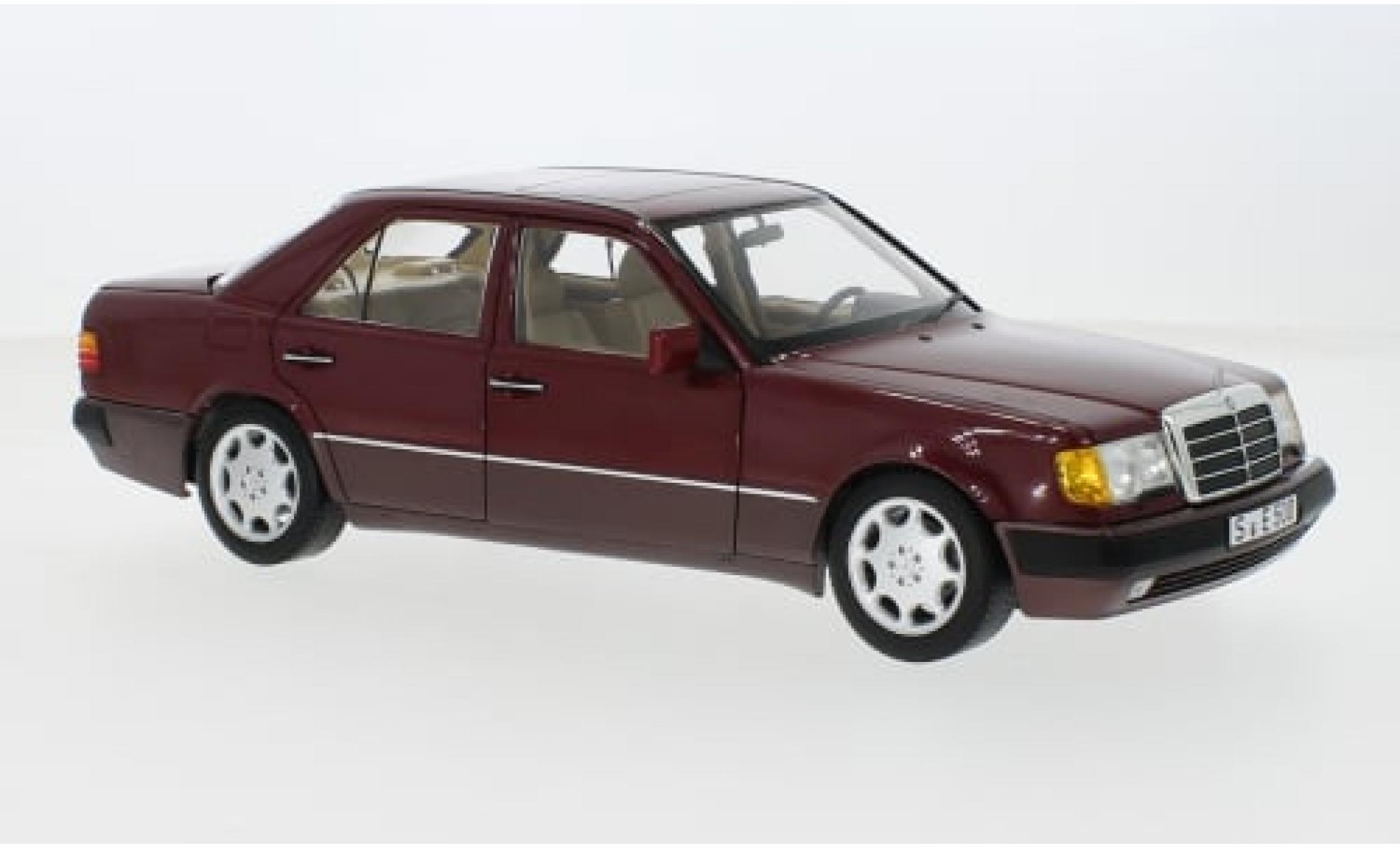 Mercedes 500 1/18 I Norev E (W124) metallic rood 1991 1:18 modelauto