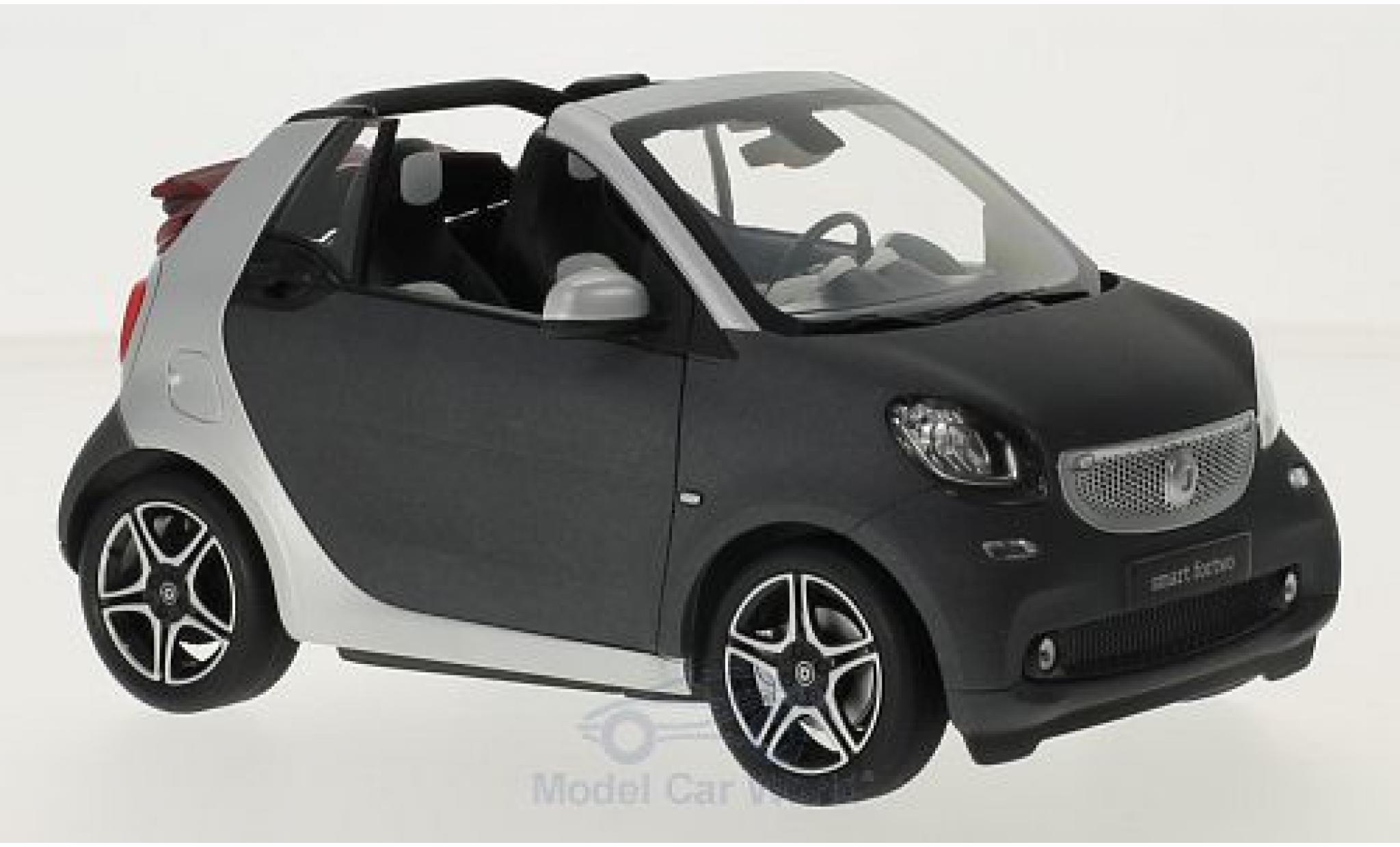 Smart ForTwo 1/18 Norev fortwo Cabrio (A453) matt-grijs/grijs Softtop liegt bei modelauto