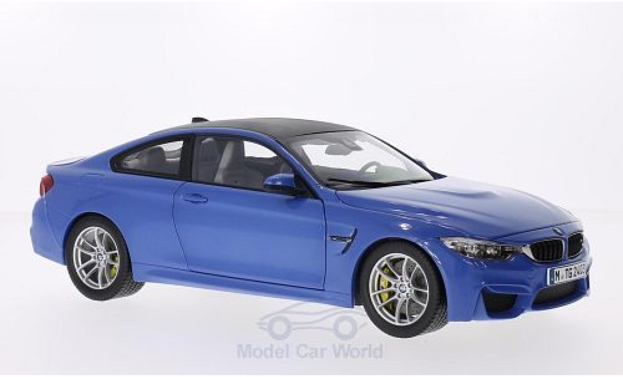 Bmw M4 1/18 Paragon Coupe metallic blauw/carbon 2014 modelauto