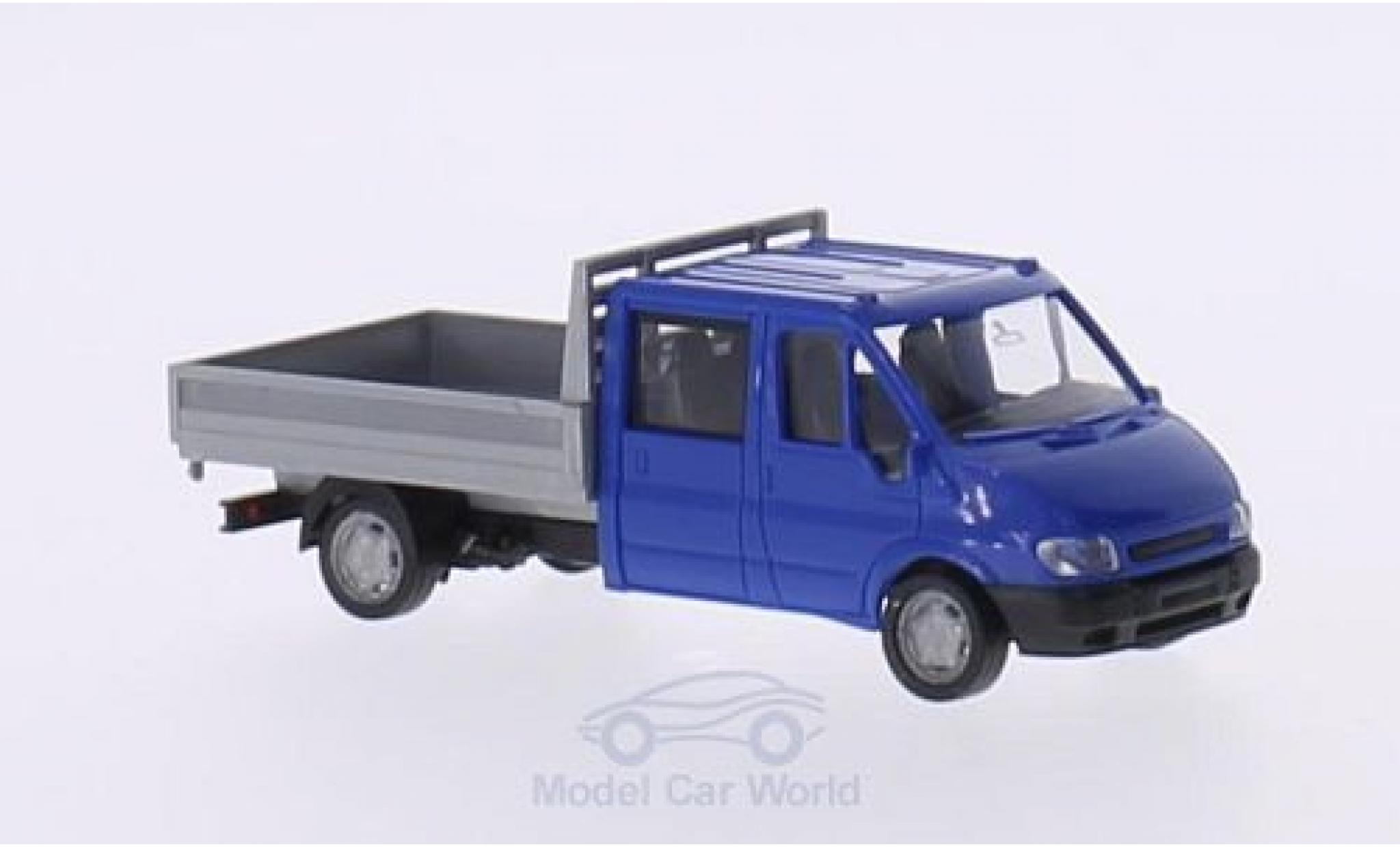 Ford Transit 1/87 Rietze Doppelkabine blauw/grijs 2001 ohne Vitrine modelauto