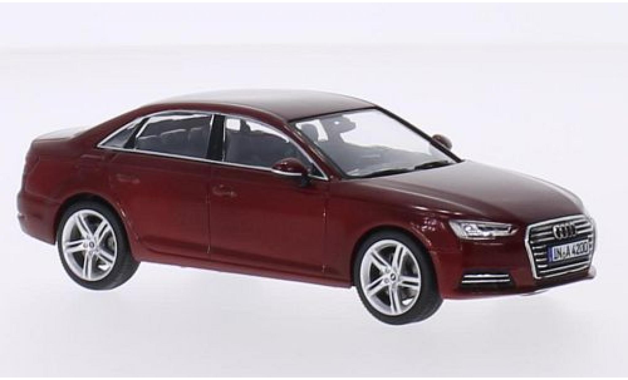 Audi A4 1/43 Spark (B9) metallic rood 2015 modelauto