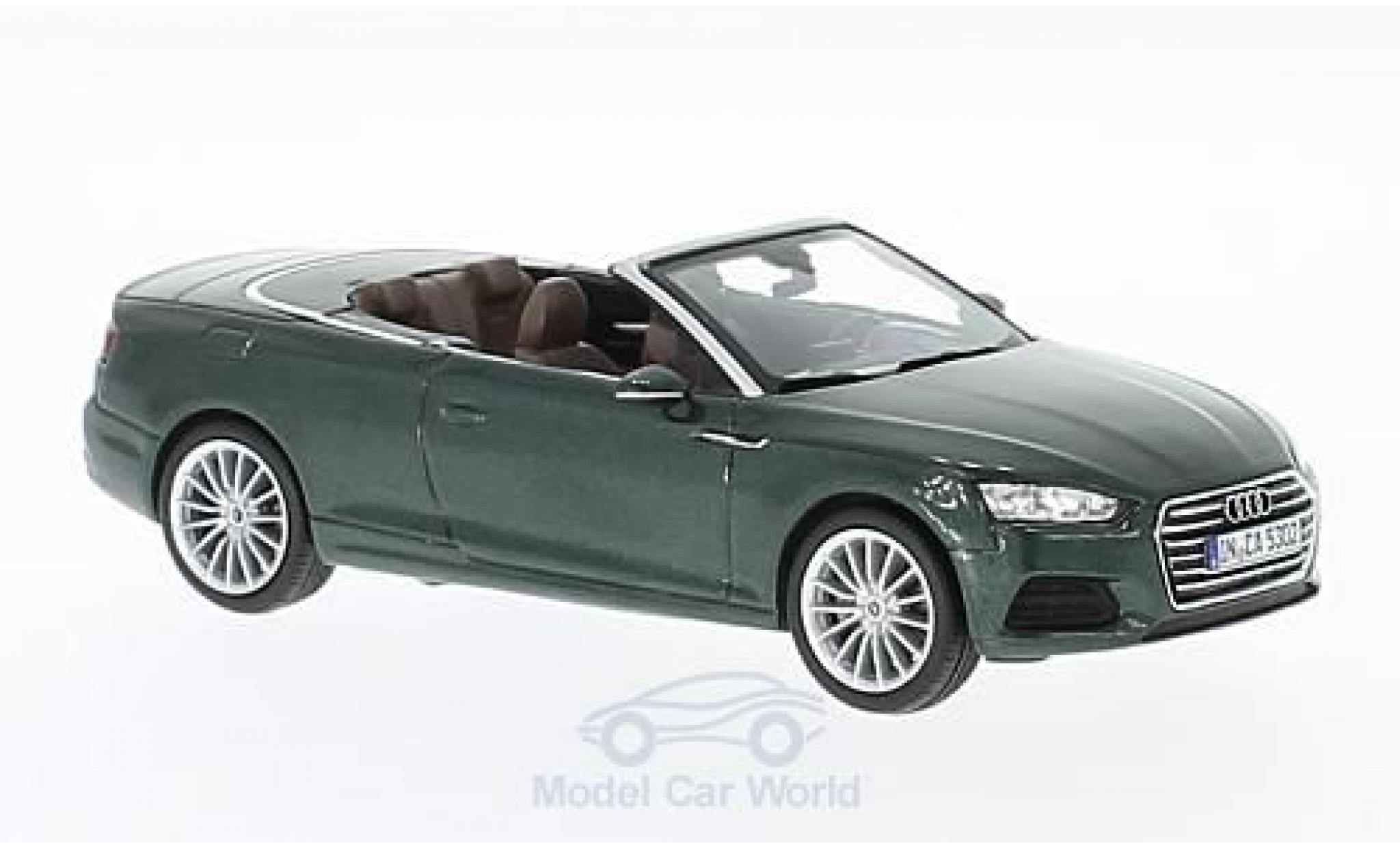 Audi A5 1/43 Spark Cabriolet metallic groen 2016 modelauto