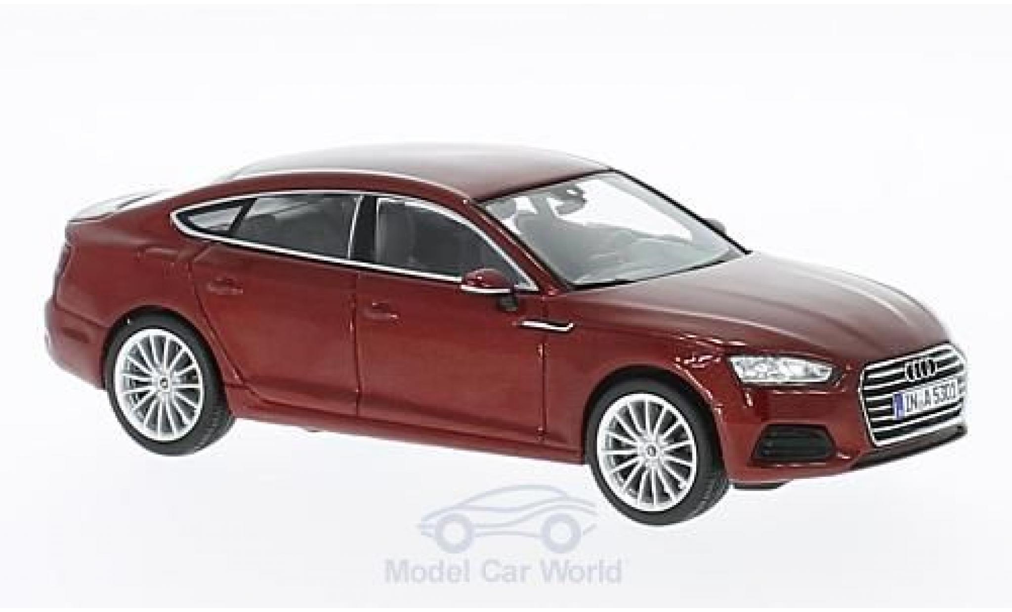 Audi A5 1/43 Spark Sportback metallic rood 2016 modelauto