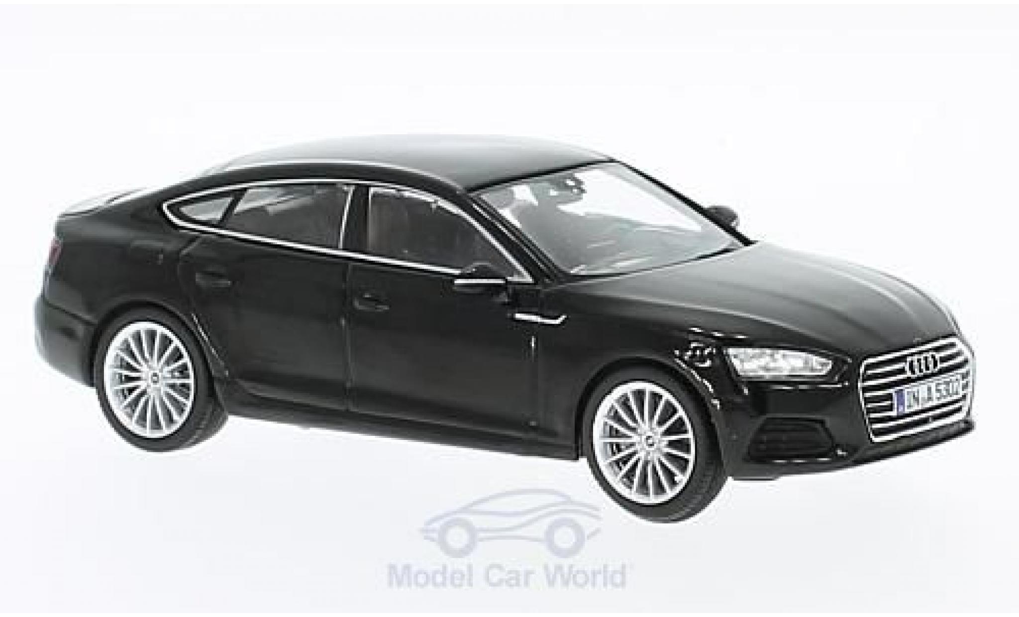Audi A5 1/43 Spark Sportback zwart 2016 modelauto