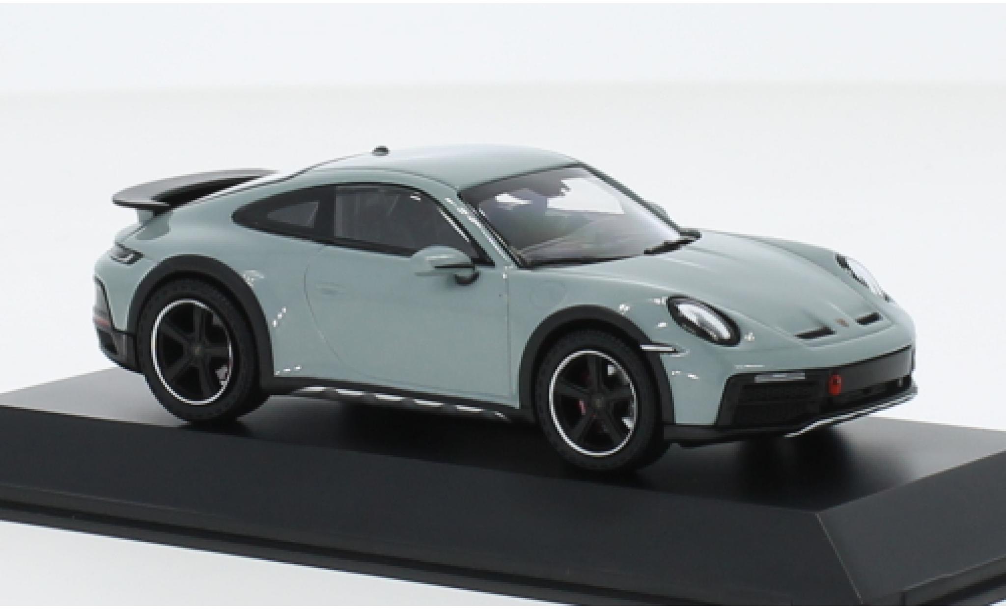 Porsche 992 1/43 I Spark 911  Dakar metallic grijs modelauto