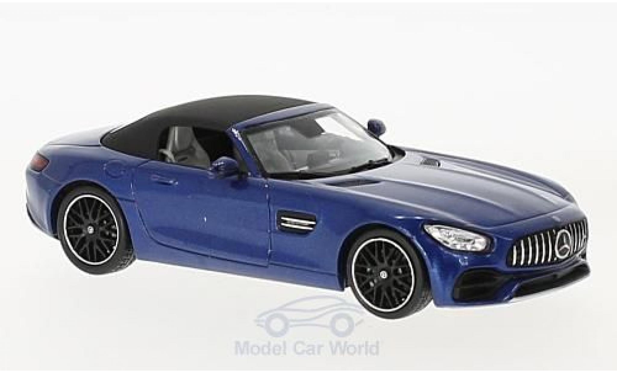 Mercedes AMG GT 1/43 Spark Roadster metallic blauw modelauto