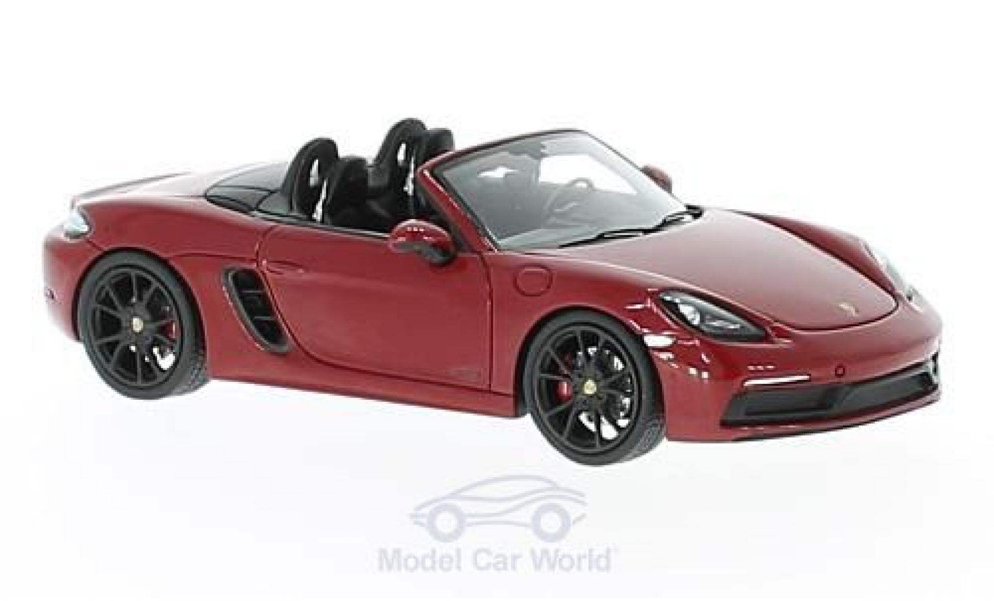 Porsche Boxster 1/43 Spark 718 GTS rood modelauto