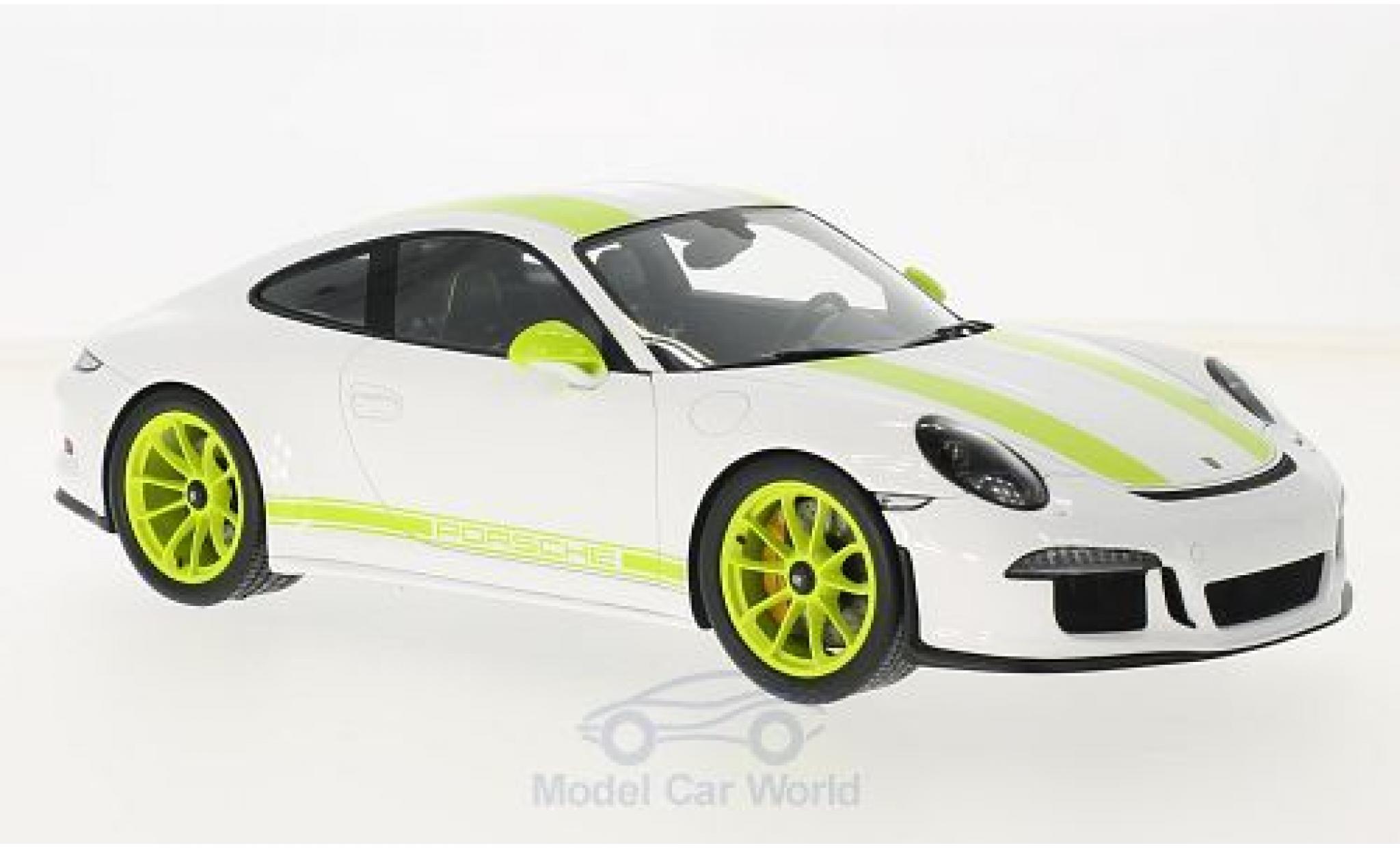 Porsche 991 R 1/18 Spark 911 () R wit/groen 2017 modelauto