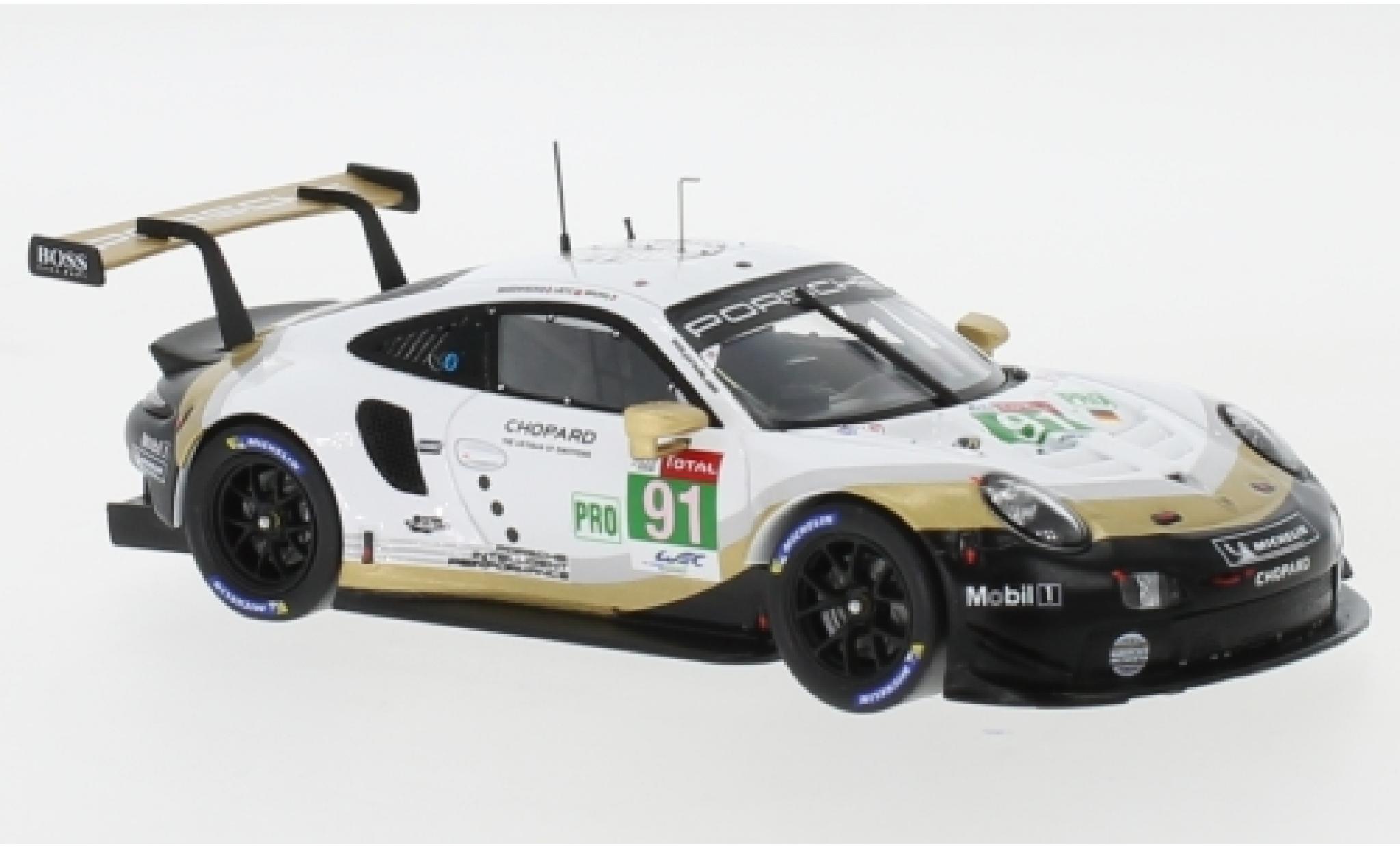 Porsche 992 RSR 1/43 Spark 911 () RSR No.91 Markenweltmeister WEC SuperSeason 24h Le Mans 2018 G.Bruni/R.Lietz/F.Makowiecki modelauto
