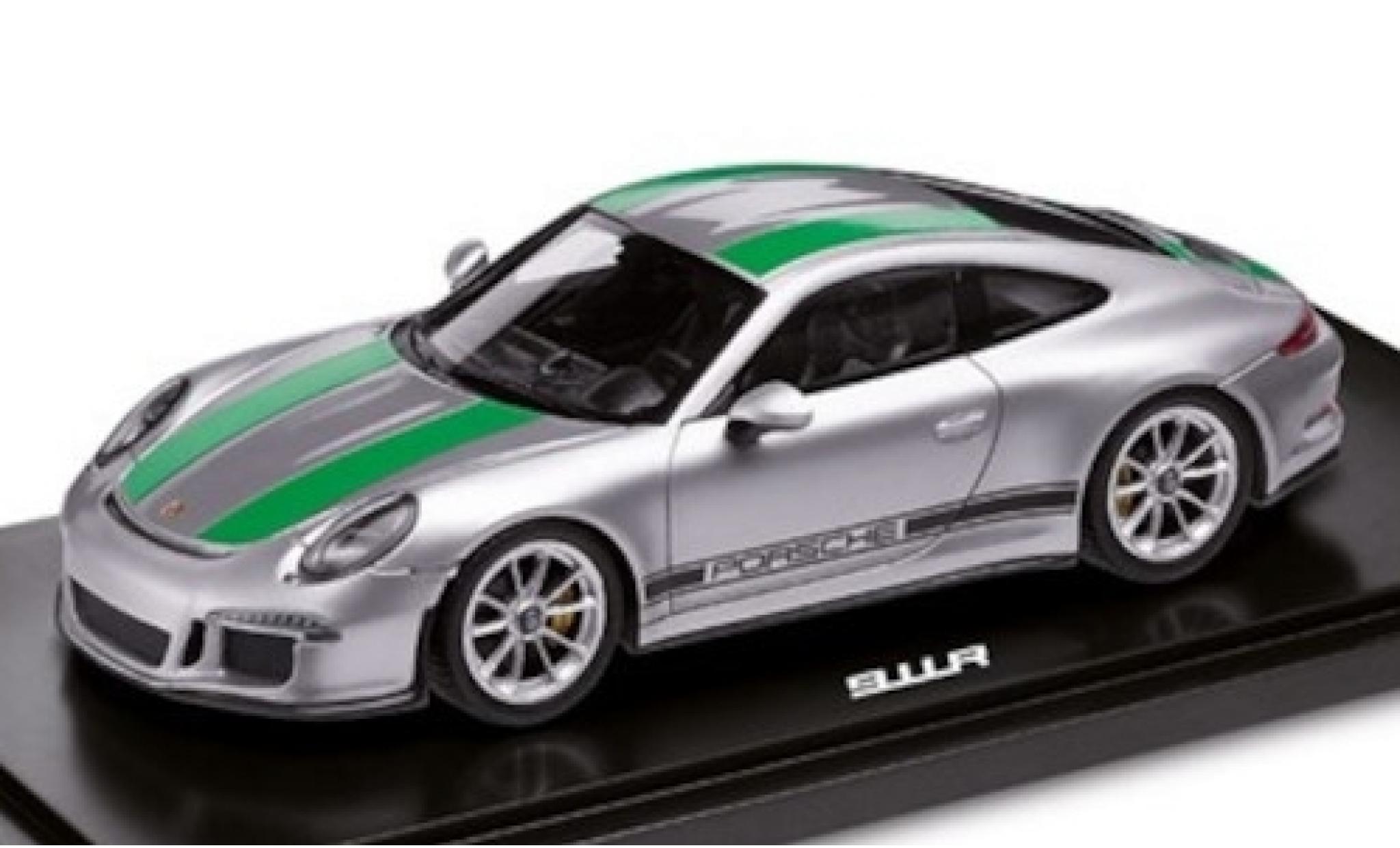 Porsche 991 R 1/18 Spark 911 R () grijs/groen 2017 modelauto