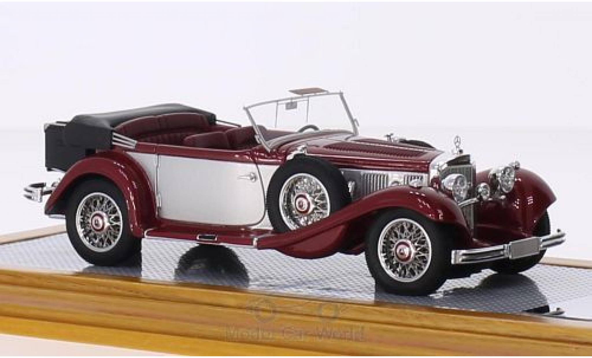 Mercedes 500 1/43 Ilario K Tourenwagen metallic rood/grijs 1935 sn113663 modelauto