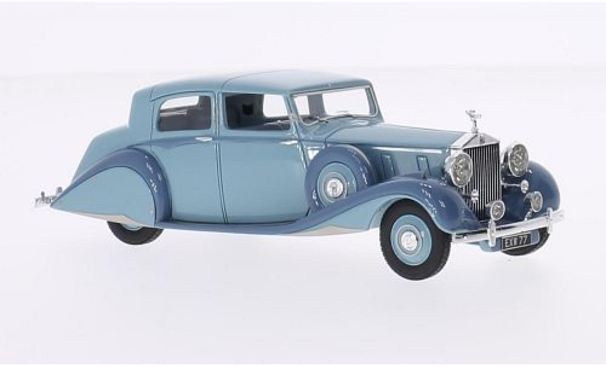 Rolls Royce Phantom 1/43 Ilario III Sedanca De Ville Hooper blauw/grijs RHD 1938 sn 3CP200 modelauto