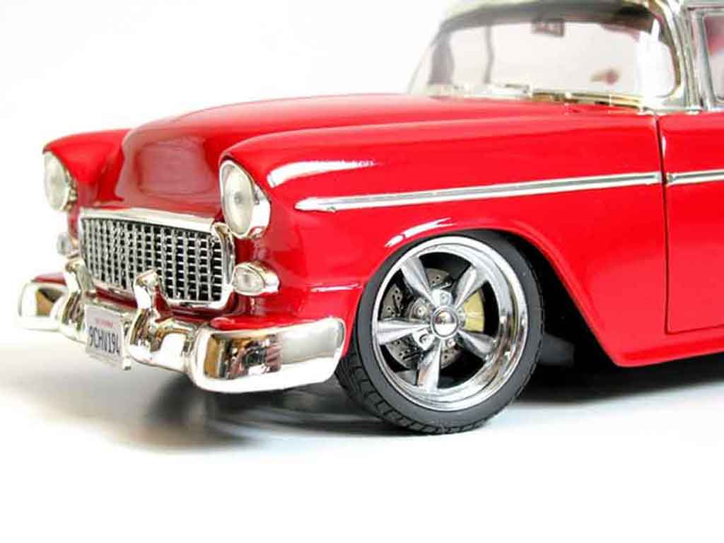 Chevrolet Bel Air 1955 1/18 Ertl 1955 hot rod rood et grijs modelauto