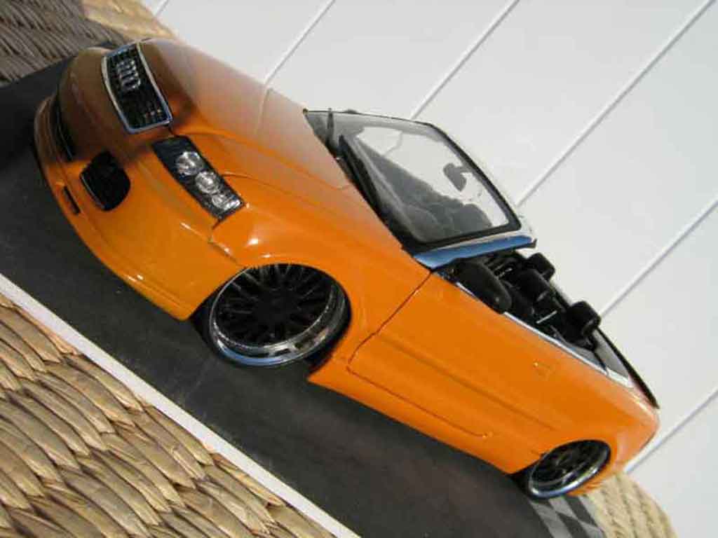 Audi A4 cabriolet 1/18 Welly cabriolet turbo tuning oranje kit techart jantes bbs modelauto