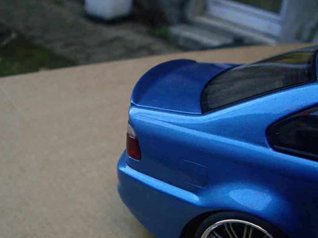 Bmw M3 coupe tuning E46 kit carrosserie blauw metallized 1/18 Autoart