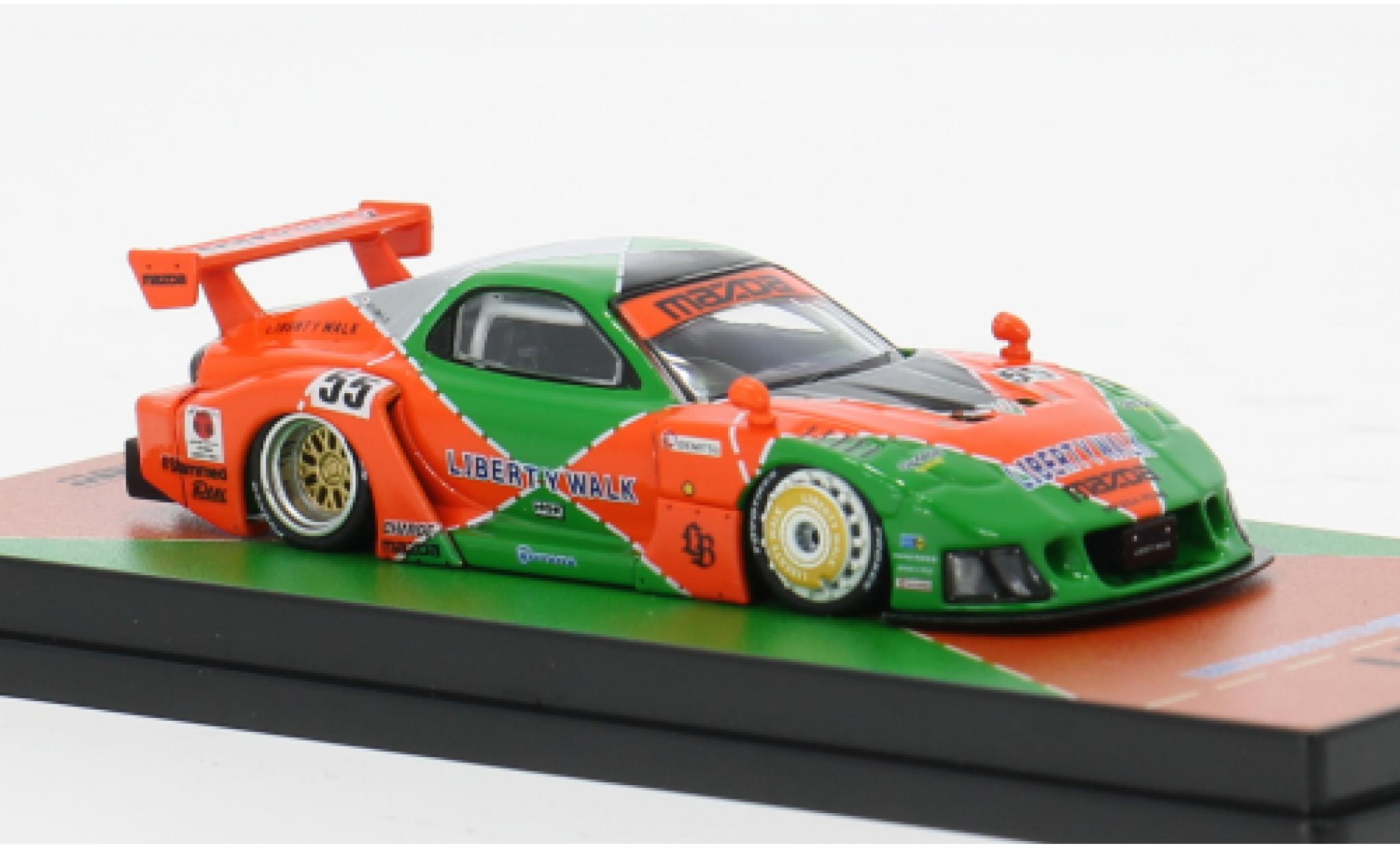 Mazda RX7 1/64 INNO64 (FD3S) LB-Super Silhouette groen/oranje 1:64 modelauto