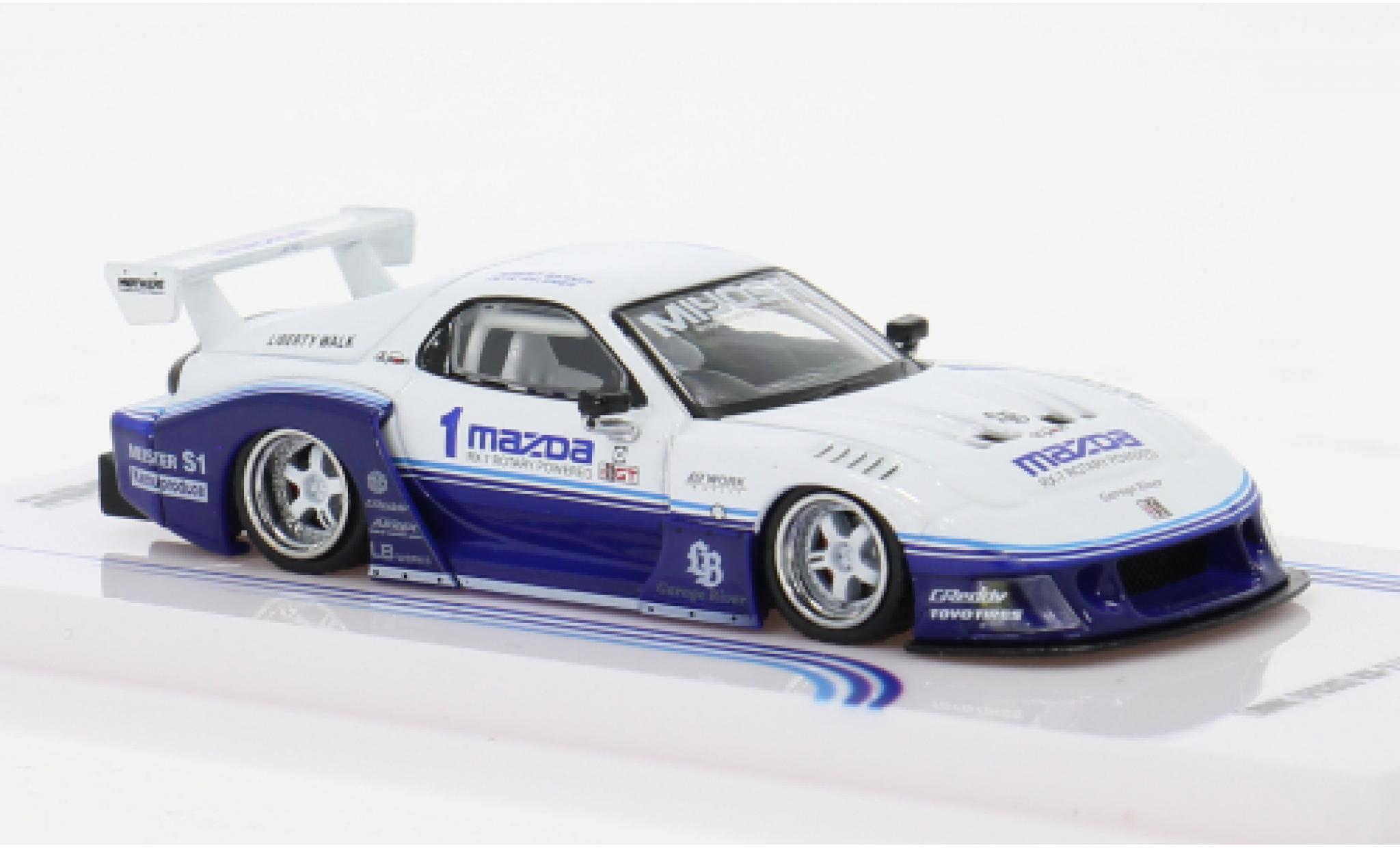 Mazda RX7 1/64 INNO64 (FD3S) LB-Super Silhouette wit/blauw 2024 1:64 modelauto