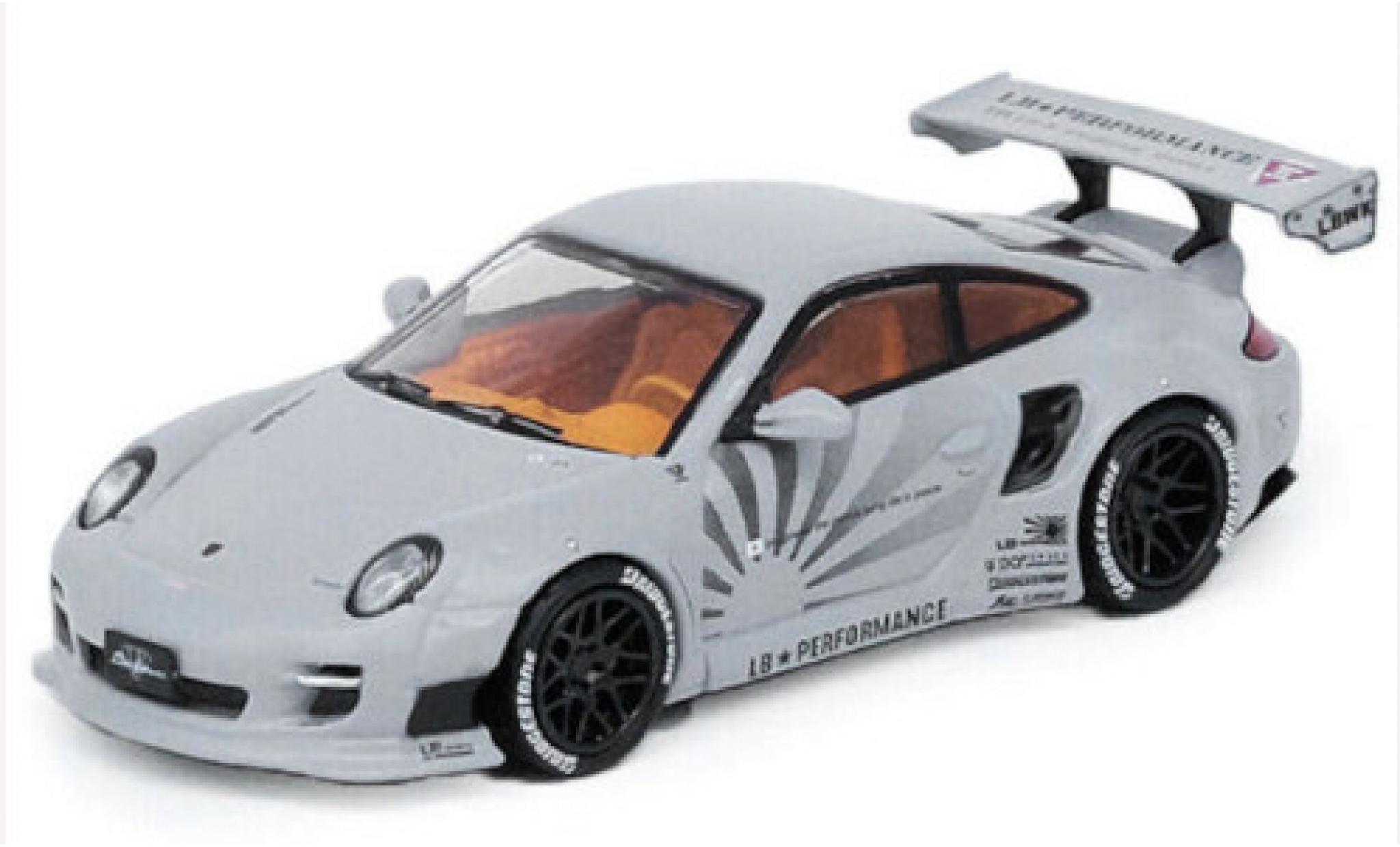 Porsche 997 1/64 INNO64 911 () Liberty Walk matt-grijs modelauto