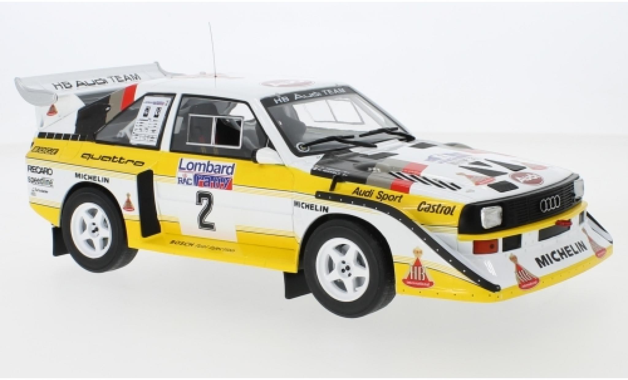 Audi Sport Quattro 1/18 IXO Sport quattro S1 No.2 HB Team HB Rallye WM RAC Rallye 1985 H.Mikkola/A.Hertz modelauto