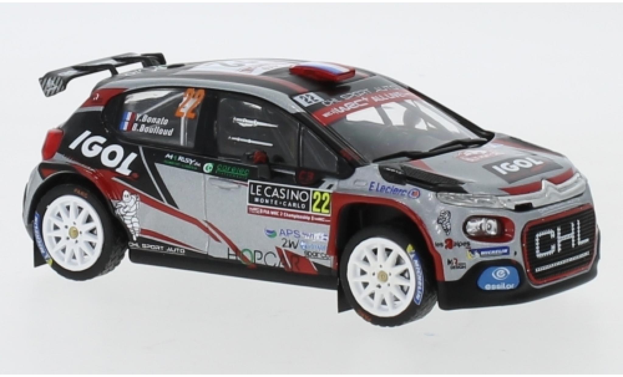 Citroen C3 1/43 IXO R5 No.22 CHL Sport Auto IGOL Rallye Monte Carlo 2019 Y.Bonato/B.Boulloud modelauto