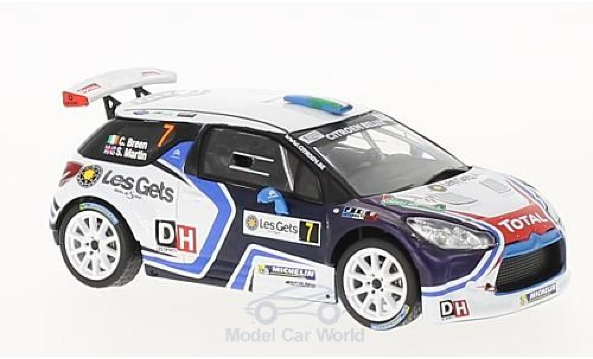 DS Automobiles DS3 1/43 IXO Citroen R5 No.7 Rallye du Condroz - Huy 2016 C.Breen/M.Scott modelauto