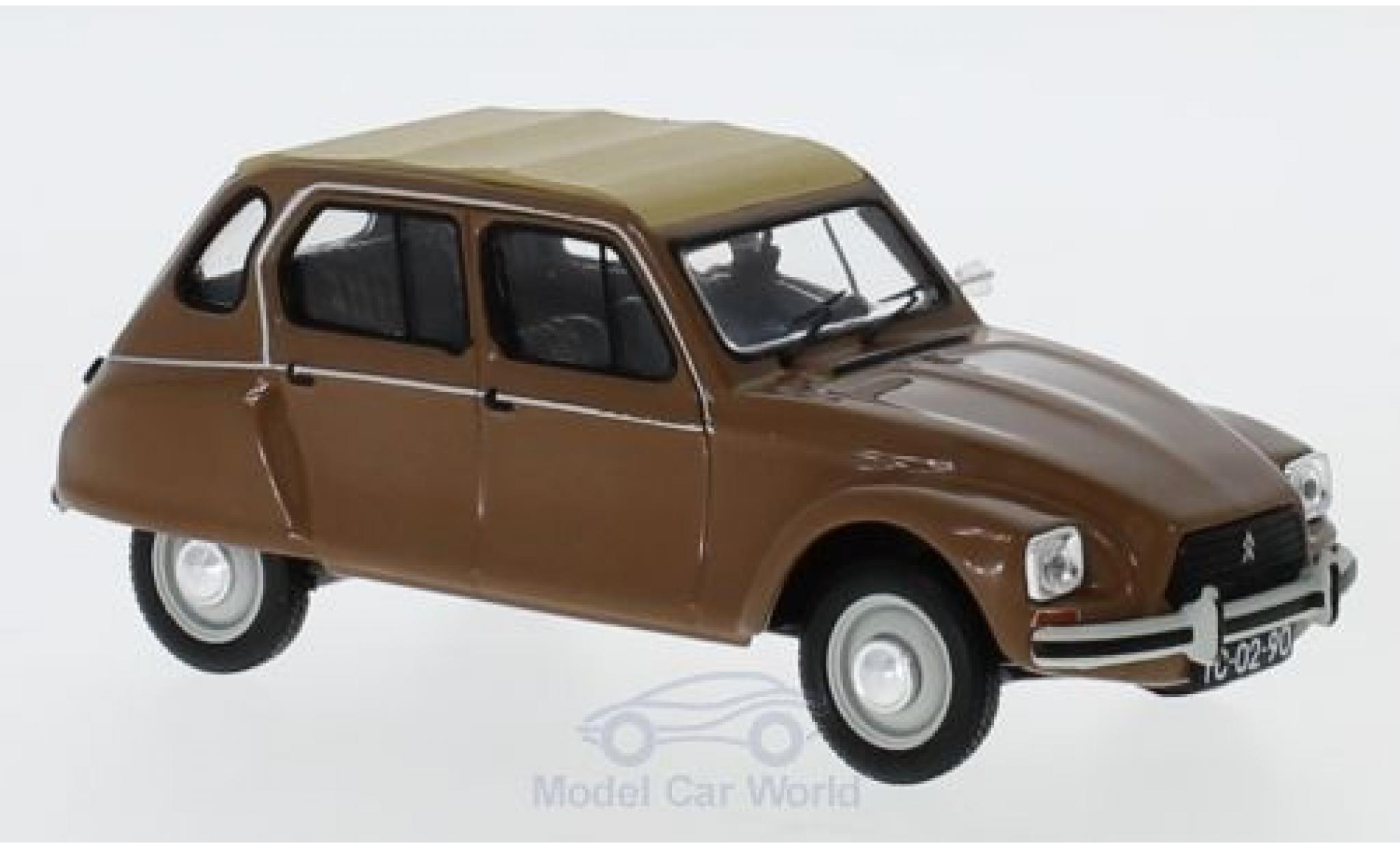 Citroen Dyane 1/43 IXO Nazare bruin/beige 1982 modelauto