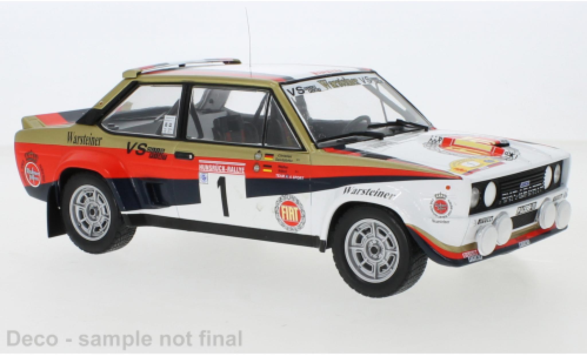 Fiat 131 1/18 IXO Abarth No.1 Team AA Sport Warsteiner Rally Hunsr&uuml;ck 1980 W.R&ouml;hrl/C.Geistd&ouml;rfer modelauto