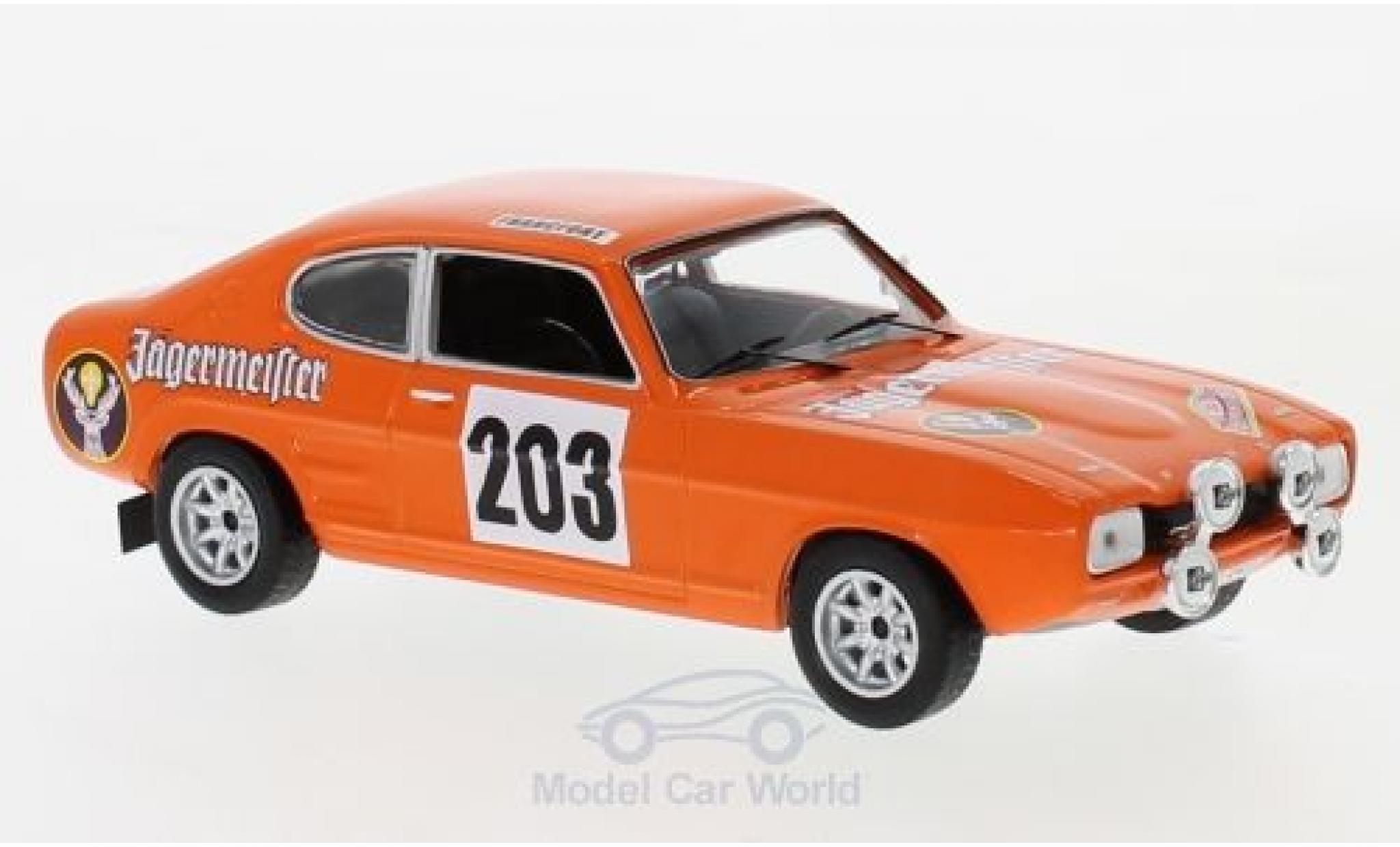 Ford Capri 1/43 IXO MkI No.203 J&auml;germeister Rally Monte Carlo 1973 E.Schimpf/E.-J.Zauner modelauto