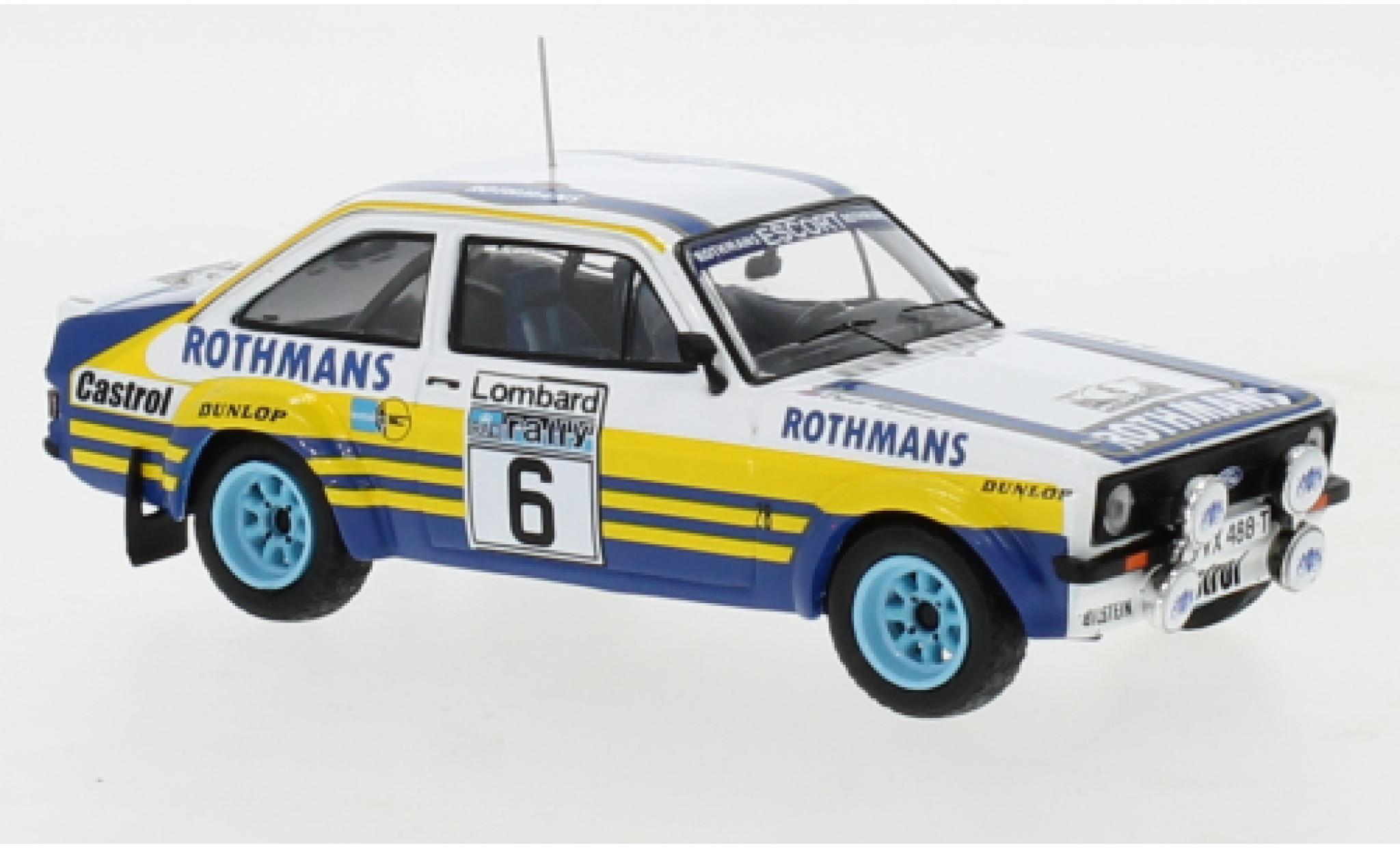 Ford Escort 1/43 IXO MK II RS No.6 Rothmans Rallye WM RAC Rally 1979 A.Vatanen/D.Richards modelauto