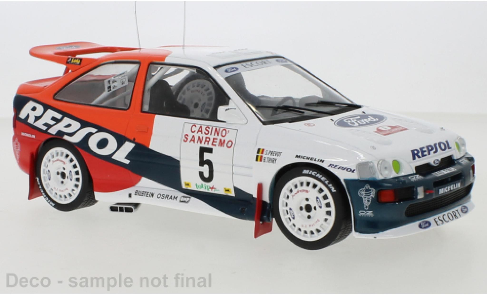 Ford Escort 1/18 IXO RS Cosworth No.5 Rally San Remo 1996 B.Thiry/S.Prevot modelauto