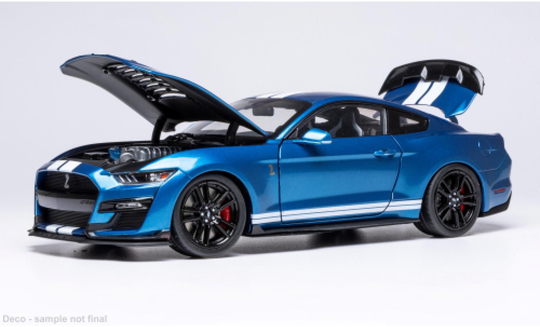 Shelby GT 500 1/18 IXO Ford Mustang blauw/wit 2022 1:18 modelauto