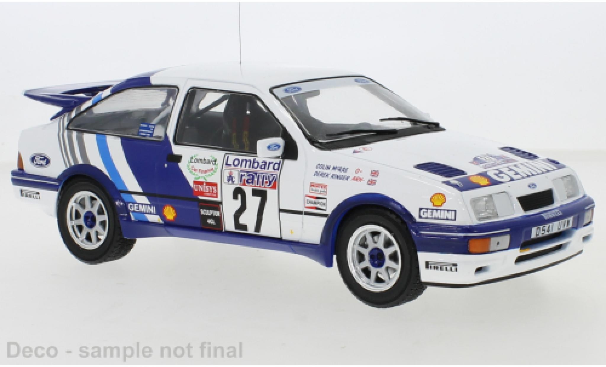 Ford Sierra 1/18 IXO RS Cosworth No.27 RAC Rally 1989 C.McRae/D.Ringer modelauto