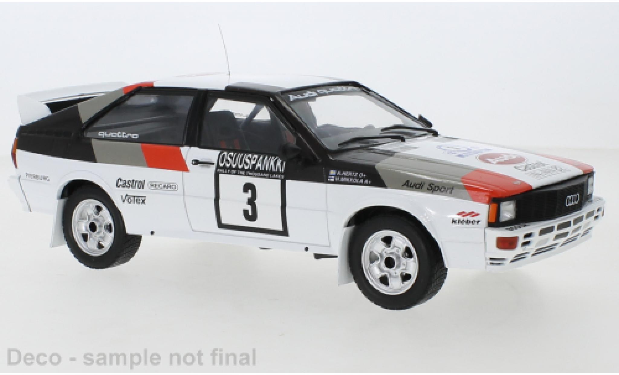Audi Quattro 1/18 IXO No.3 1000 Lakes Rally 1982 modelauto