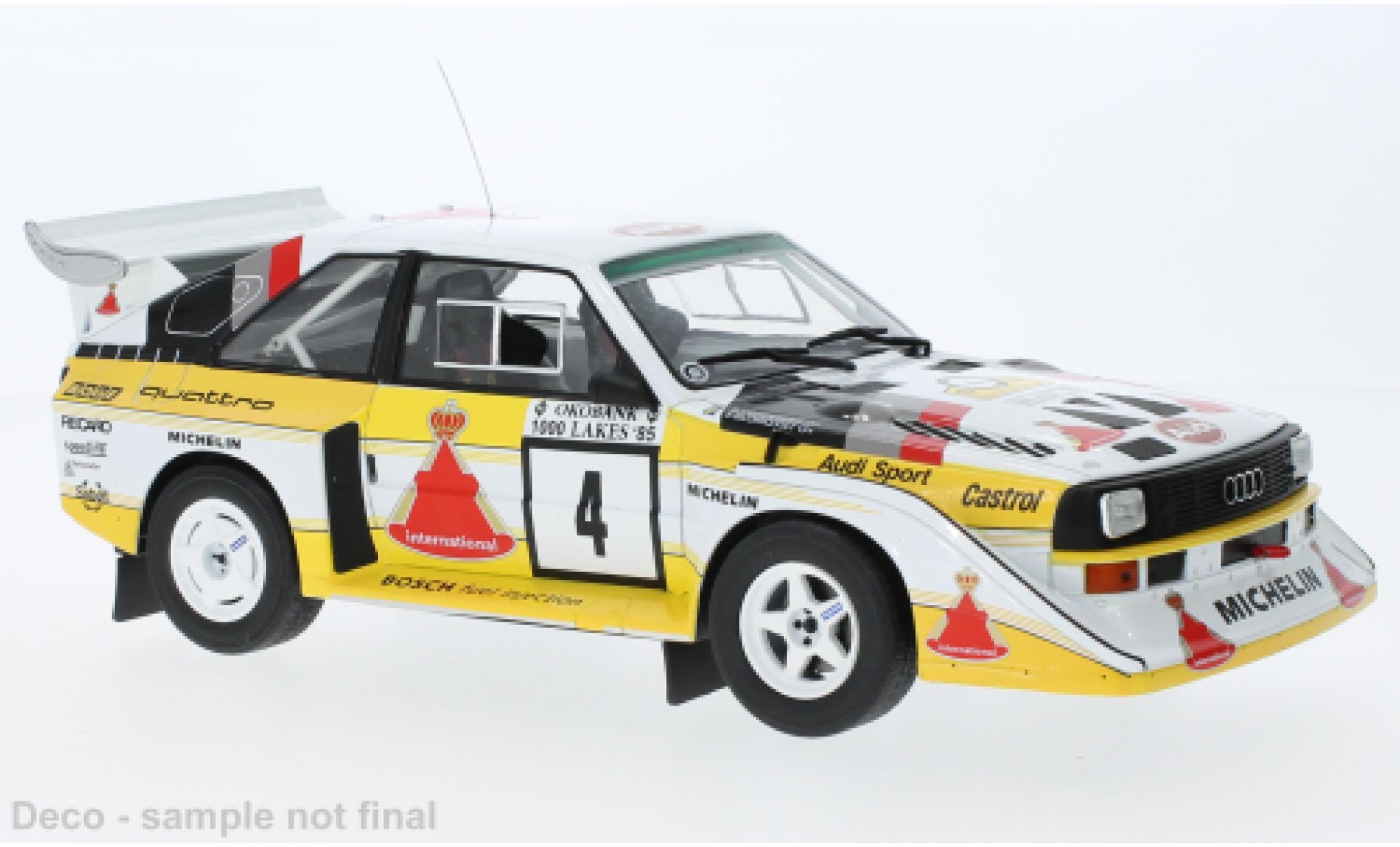 Audi Sport Quattro 1/18 IXO Sport quattro S1 E2 No.4 1000 Lakes Rally 1985 modelauto