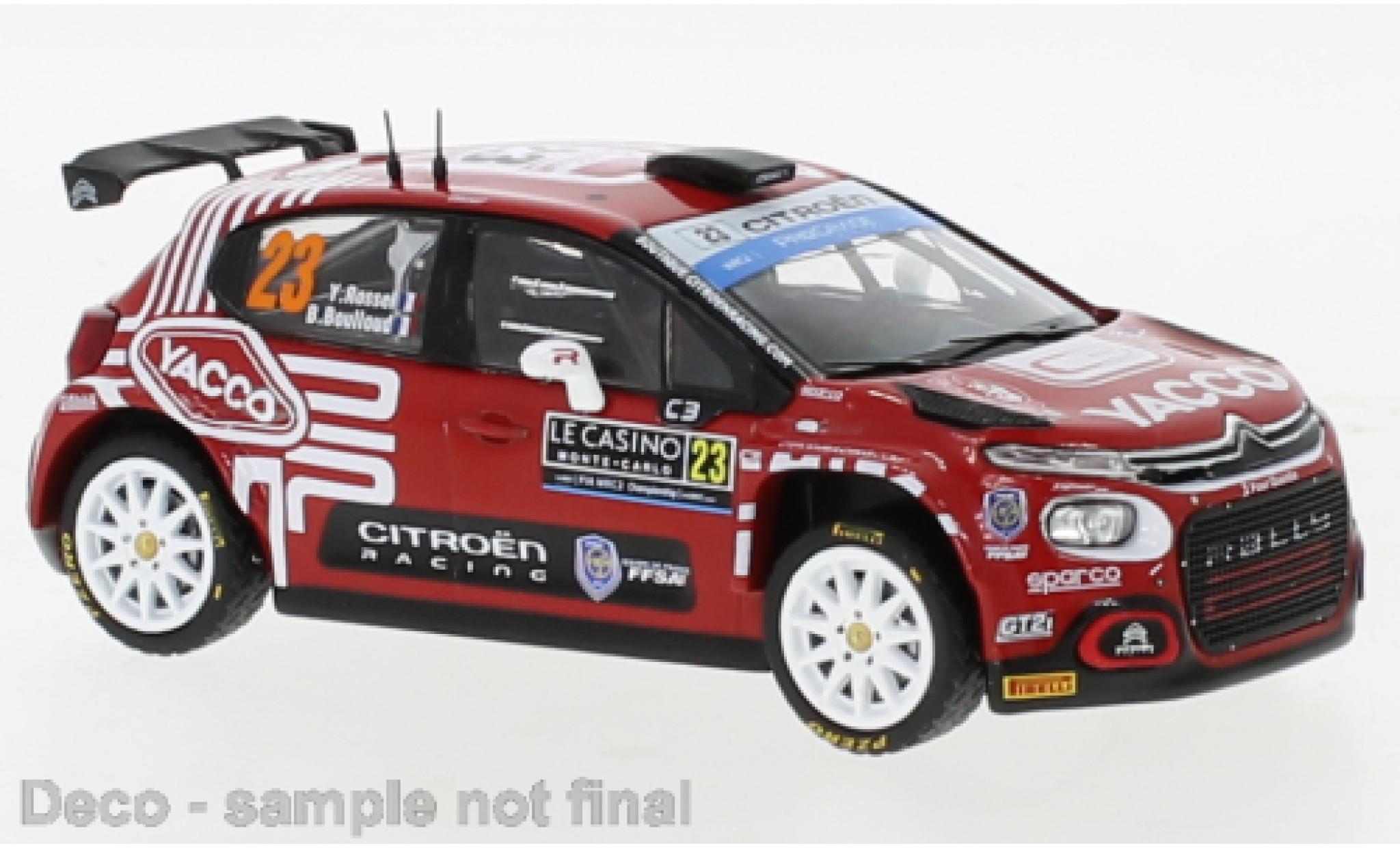 Citroen C3 1/43 IXO Rally2 No.23 WRC Rally Monte Carlo 2022 modelauto