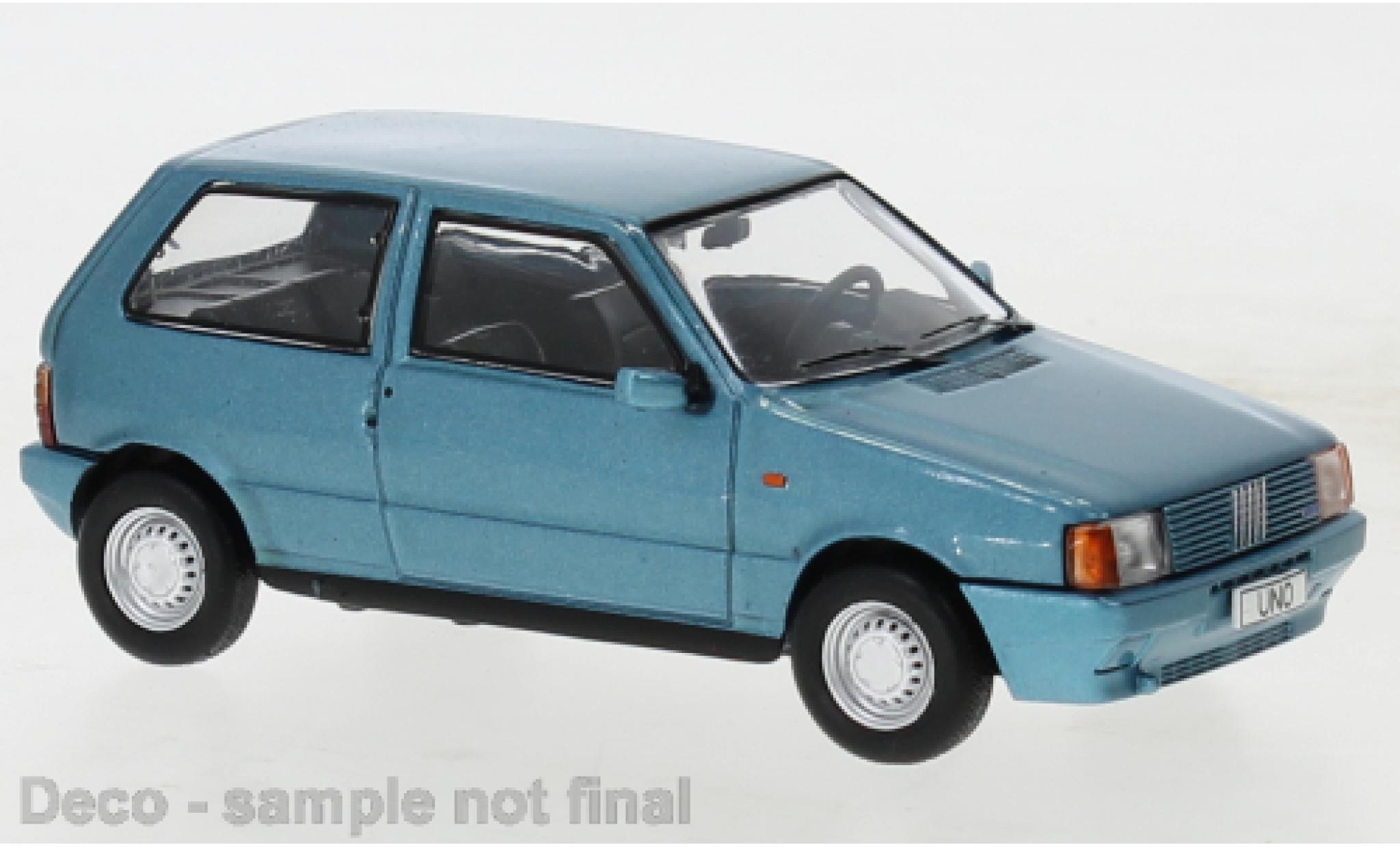 Fiat Uno 1/43 IXO metallic blauw 1983 modelauto