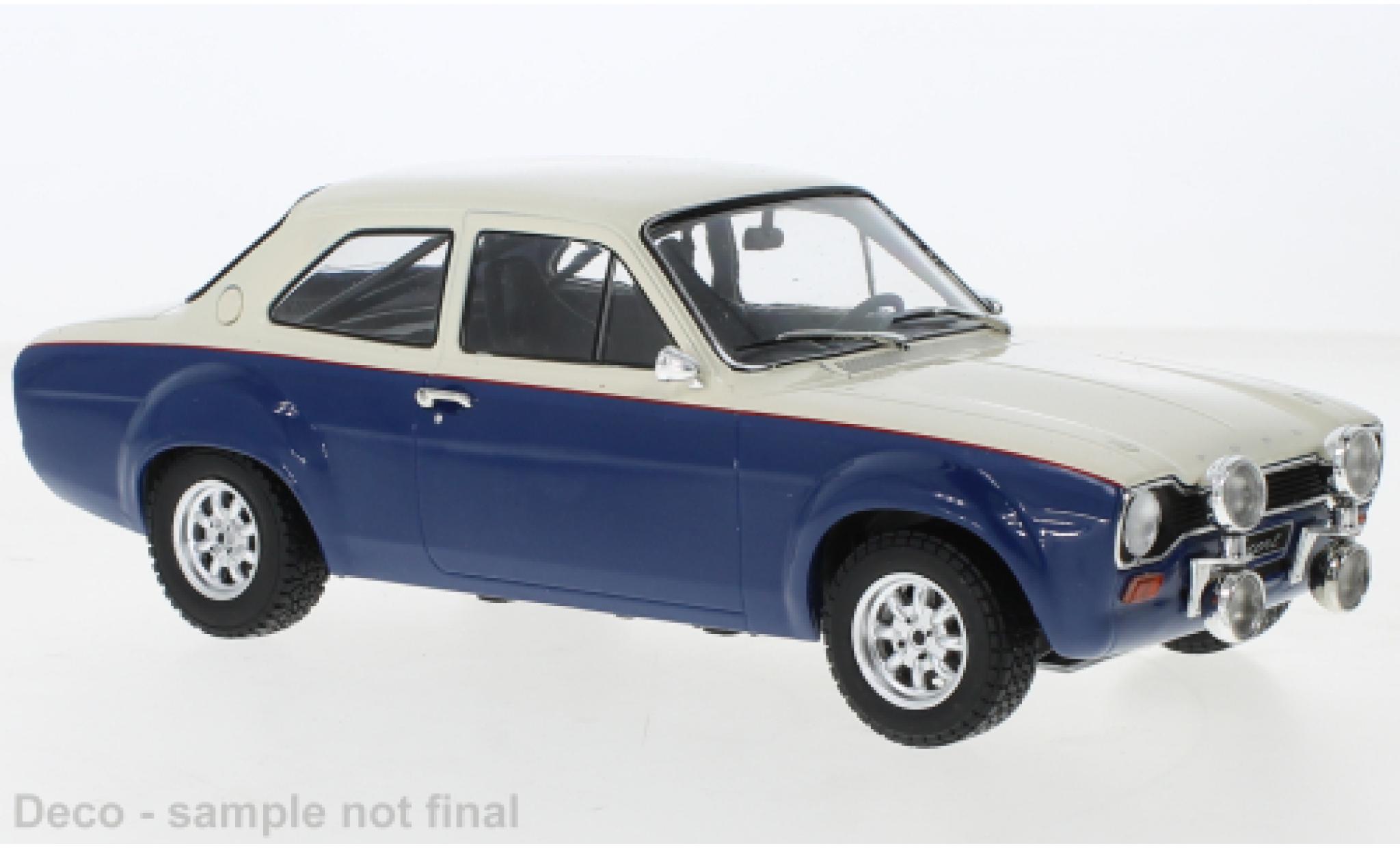 Ford Escort 1/18 IXO MK1 RS 1600 wit/blauw 1974 modelauto