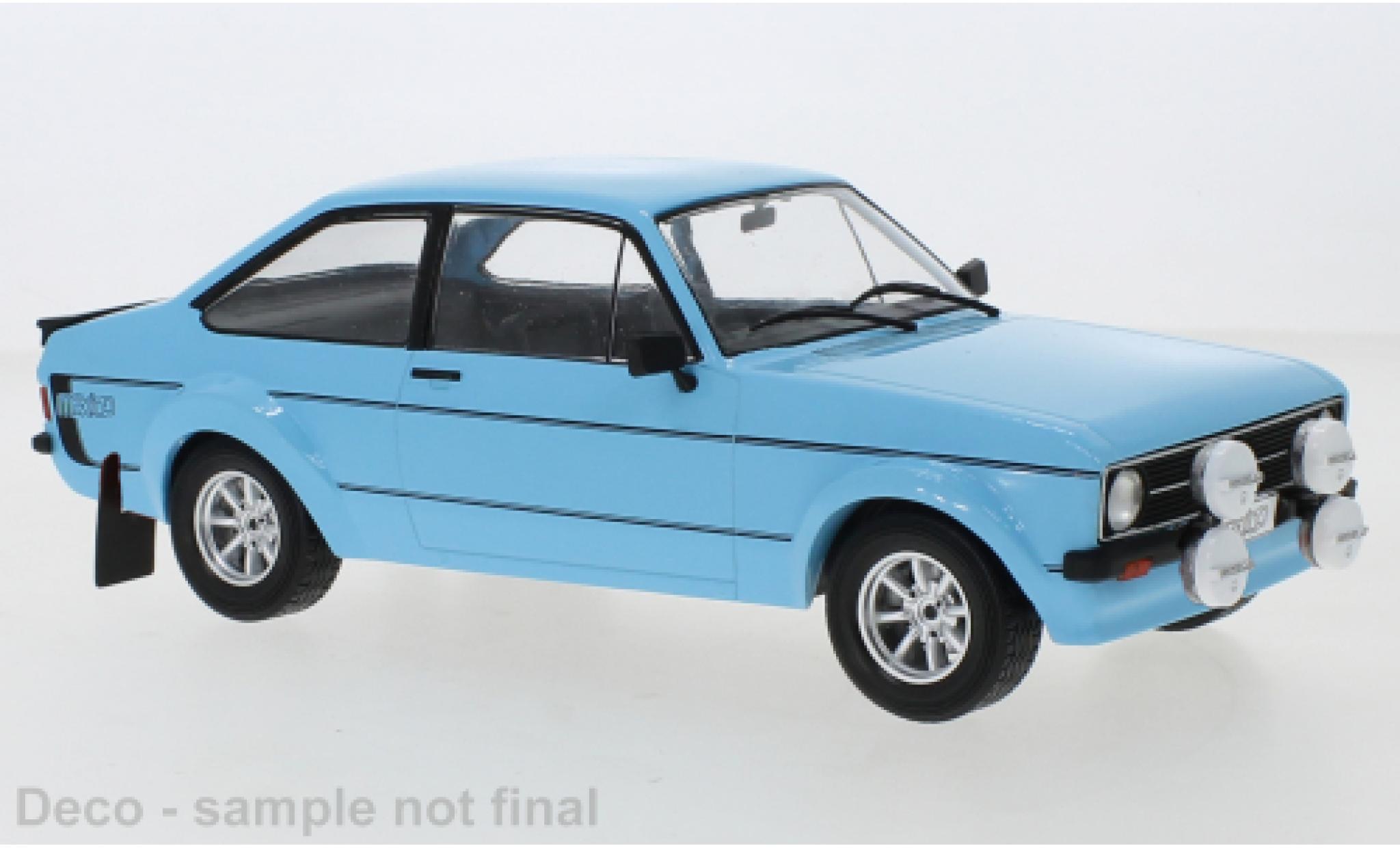Ford Escort 1/18 IXO MkII RS1800 blauw clair/D&eacute;corer 1977 modelauto
