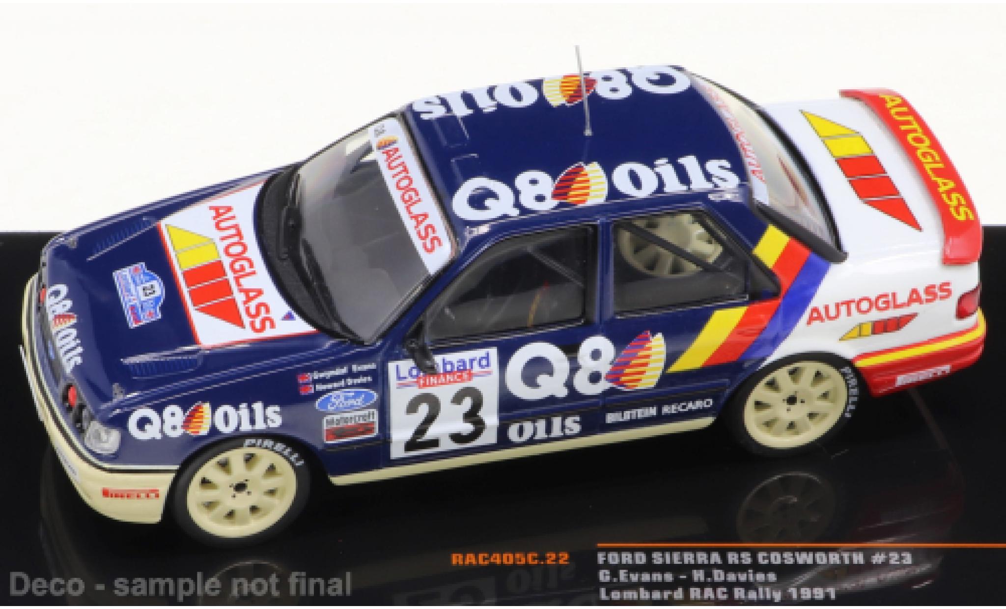 Ford Sierra 1/43 IXO RS Cosworth No.23 Rallye RAC Lombard 1991 modelauto