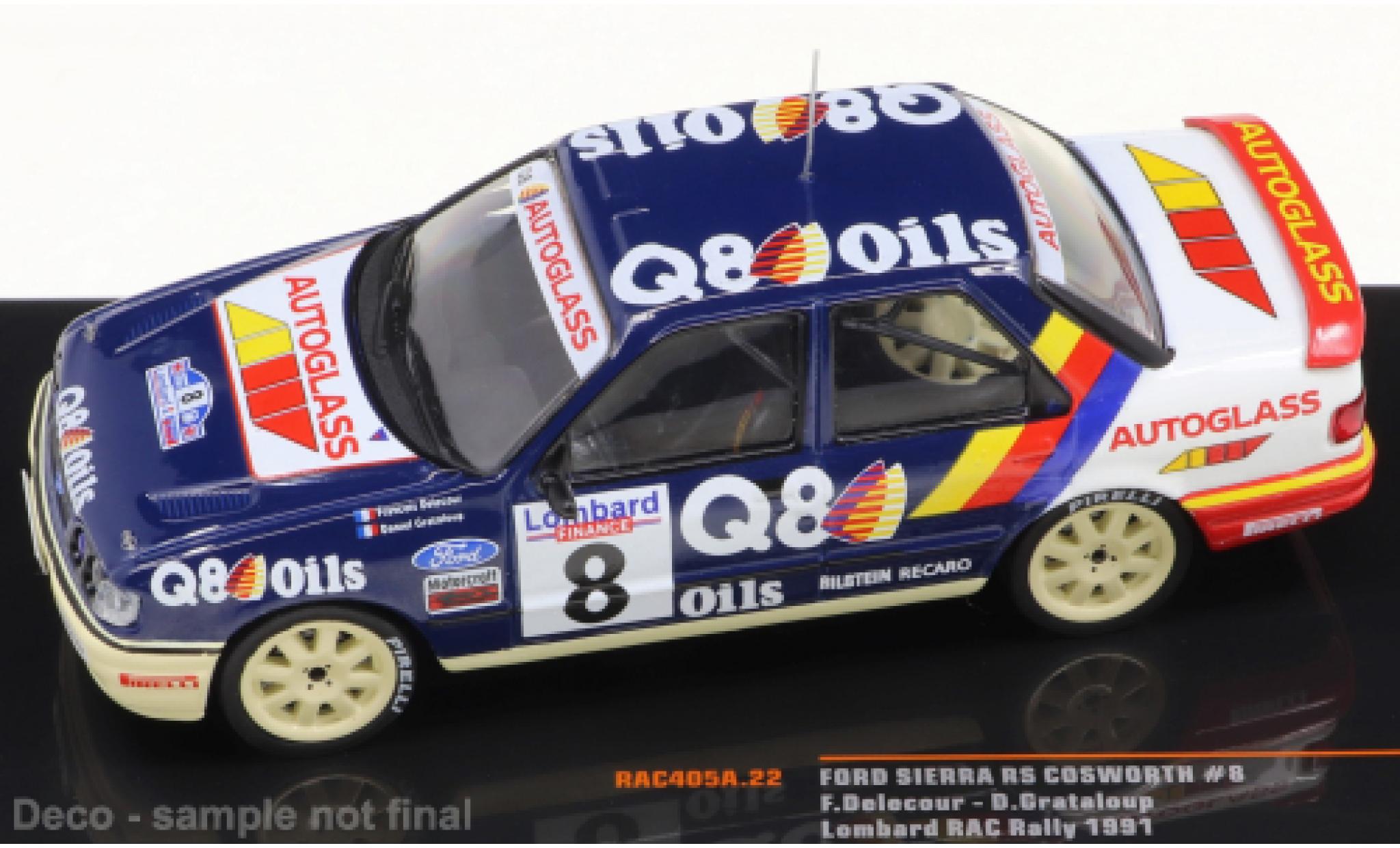 Ford Sierra 1/43 IXO RS Cosworth No.8 Rallye RAC Lombard 1991 modelauto