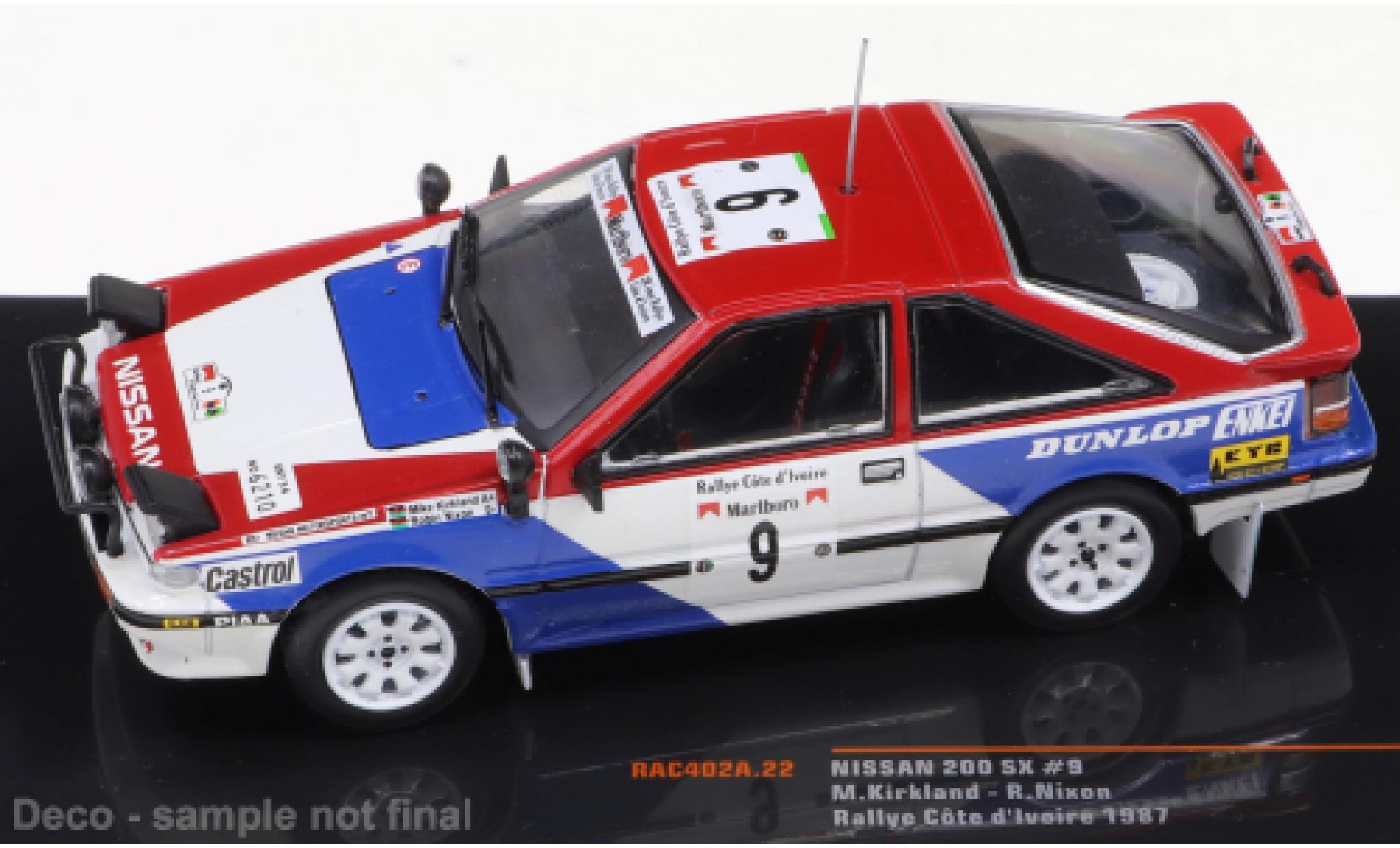 Nissan 200 SX 1/43 IXO No.9 Rallye Cote d Ivoire 1987 modelauto