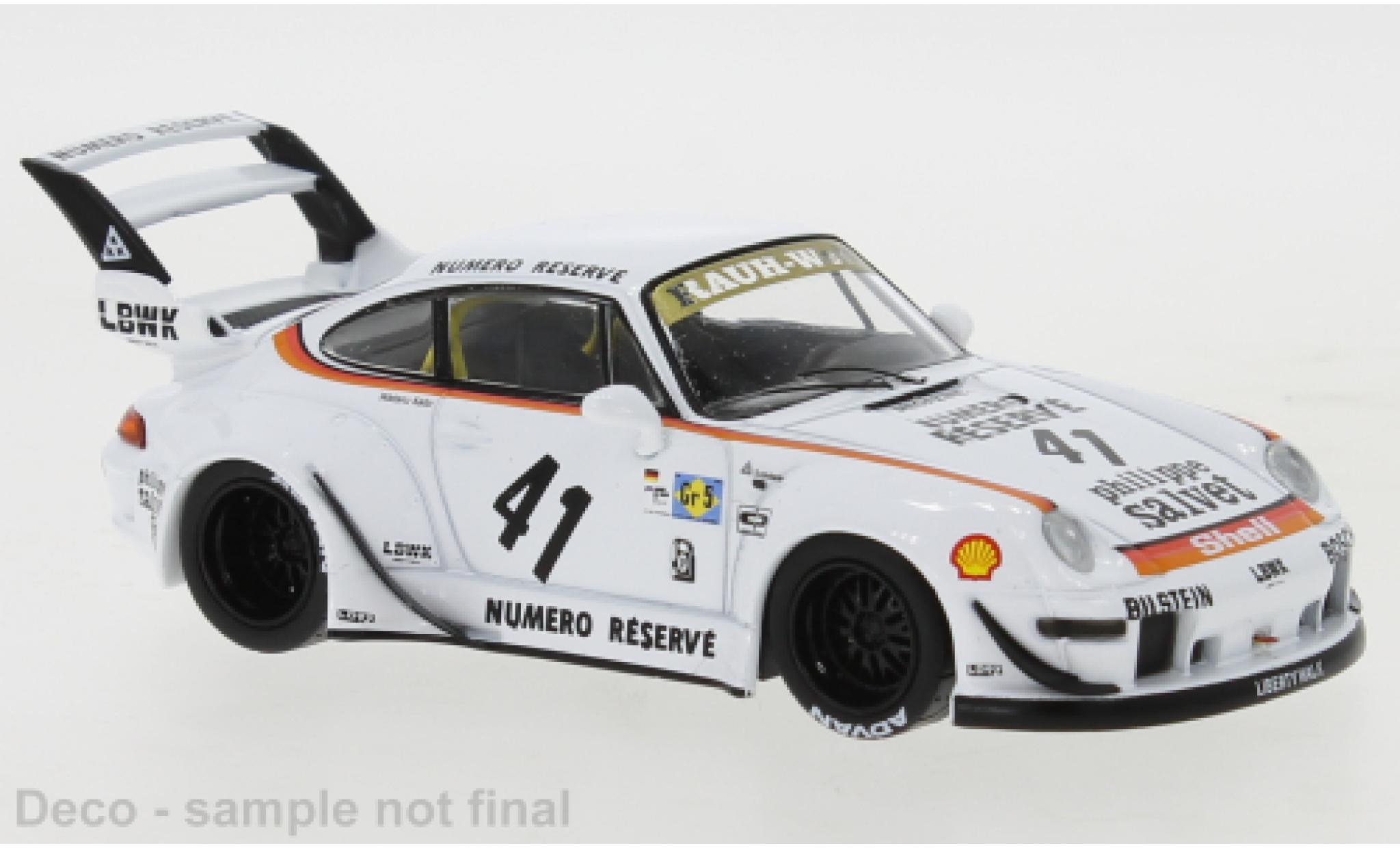 Porsche 993 RWB 1/43 IXO LBWK wit/D&eacute;corer modelauto