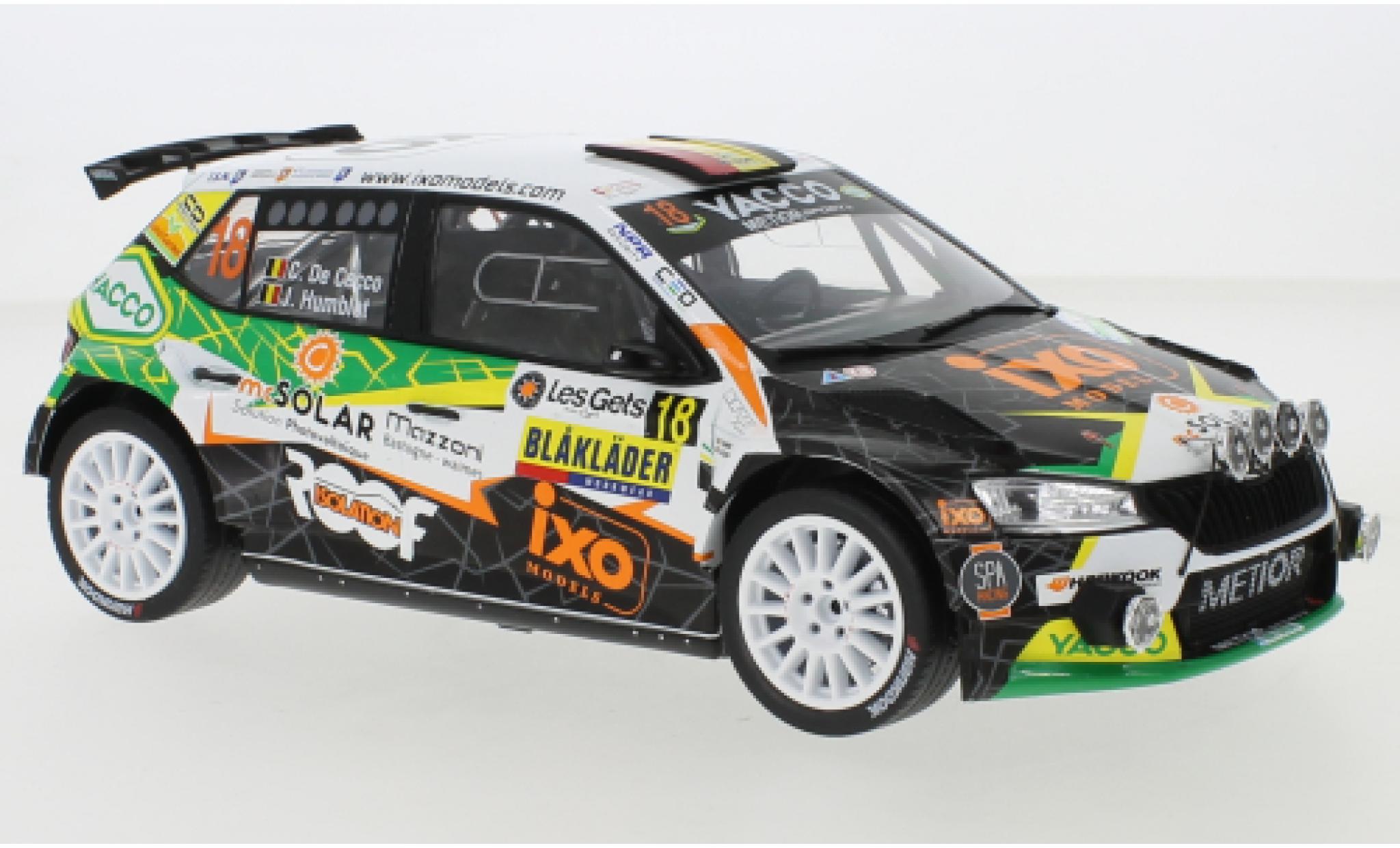 Skoda Fabia 1/18 IXO R5 Evo No.18 Rally Condroz 2019 modelauto