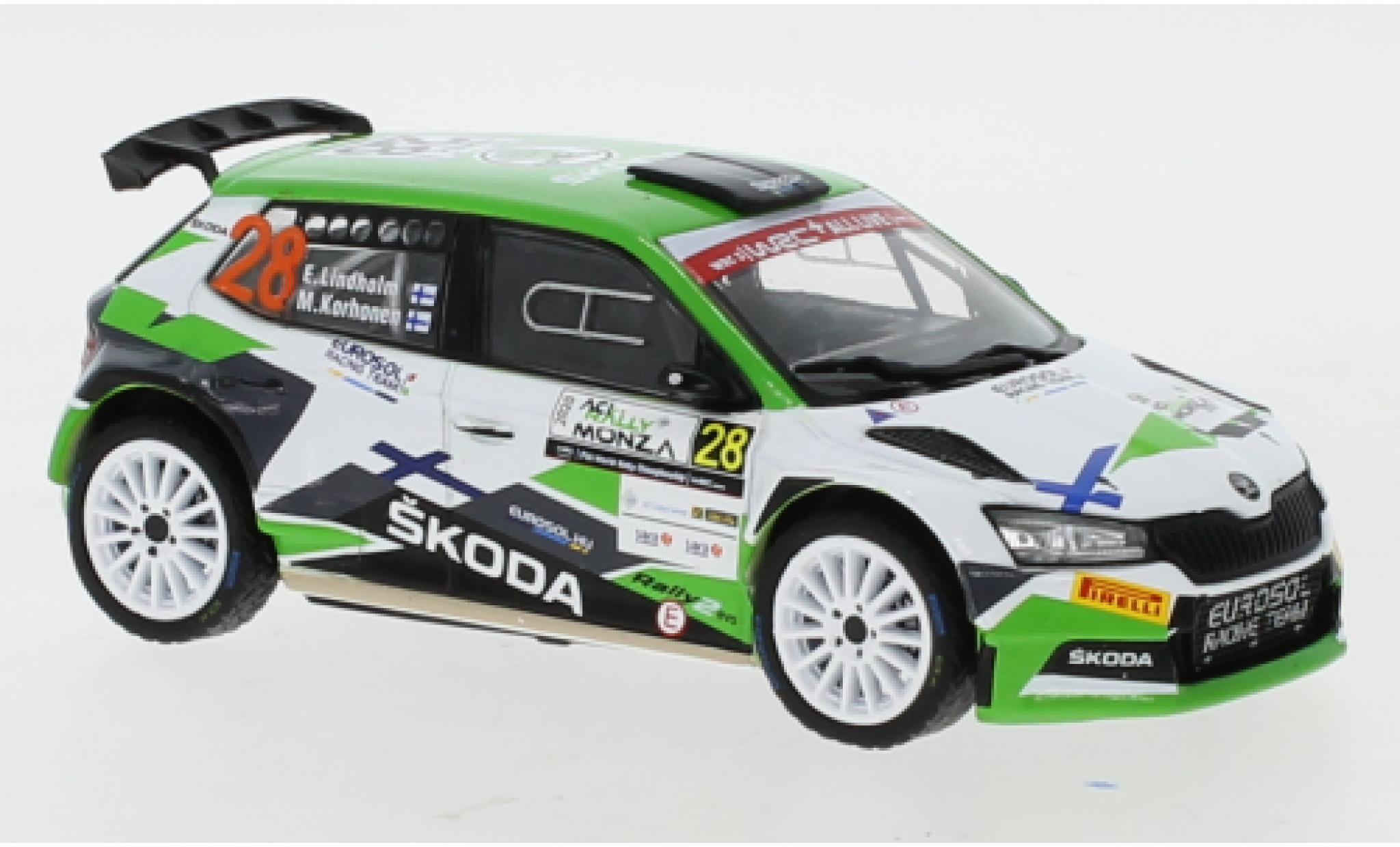 Skoda Fabia 1/43 IXO R5 Evo No.28 Rallye WM Rallye Monza 2020 modelauto